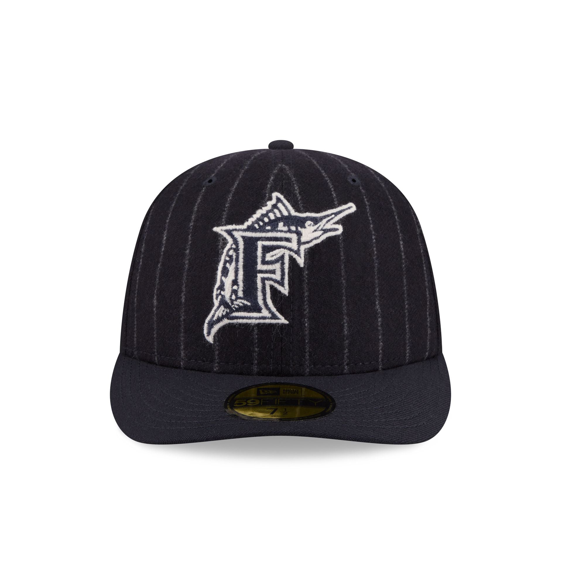 Alternative view of Miami Marlins Pinstripe Merino & Cashmere Moon 59Fifty Fitted Hat