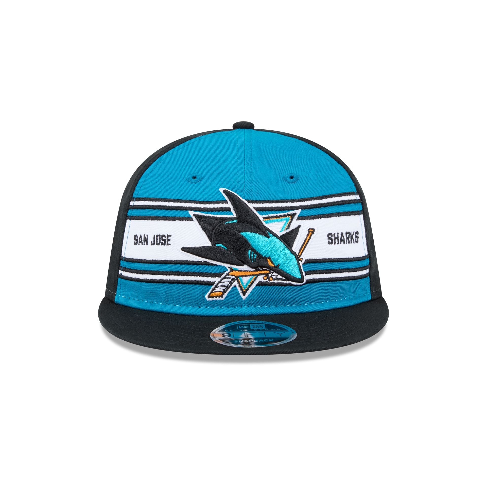 Alternative view of San Jose Sharks Team Stripes Retro Crown 9Fifty Snapback Hat