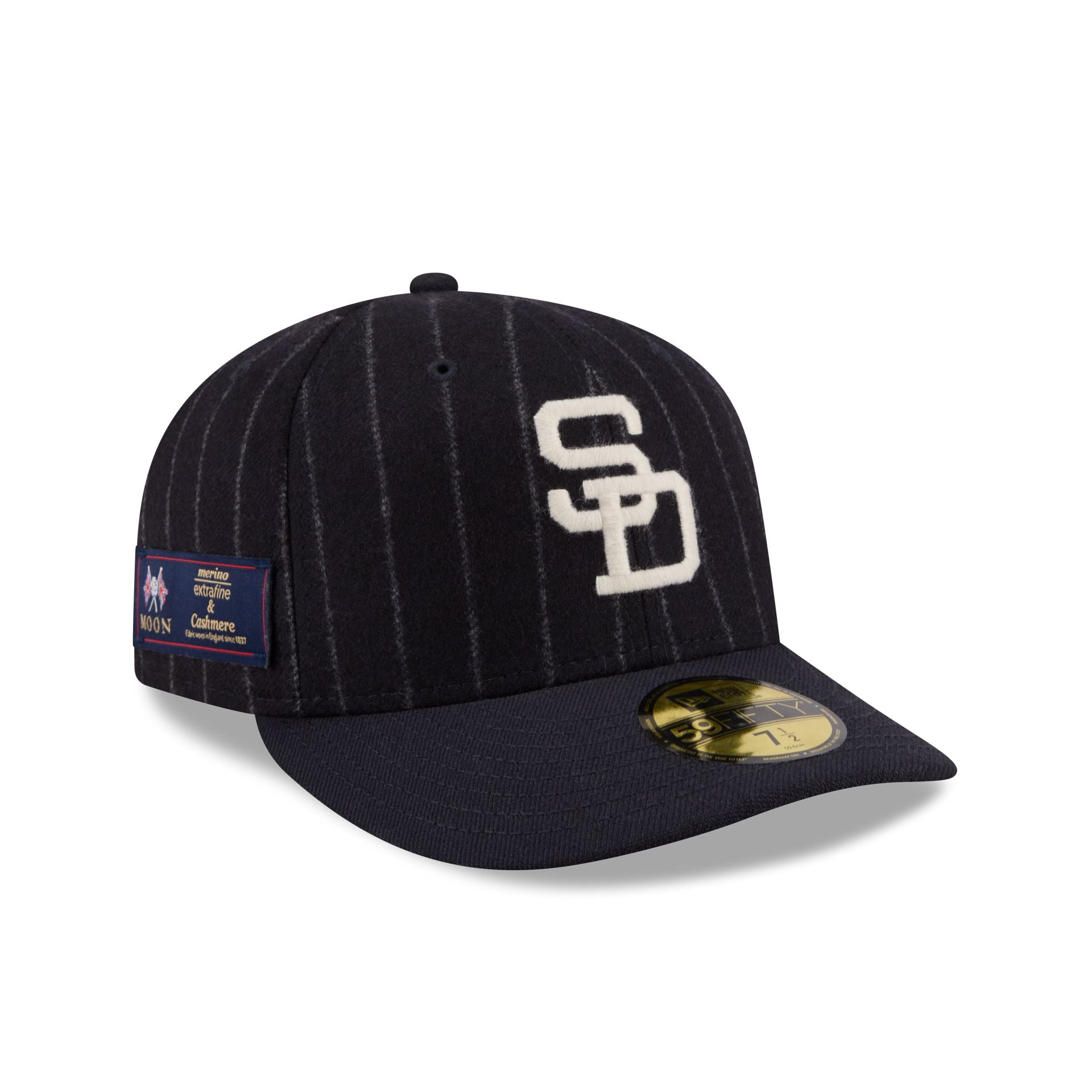 San Diego Padres Pinstripe Merino & Cashmere Moon 59Fifty Fitted Hat