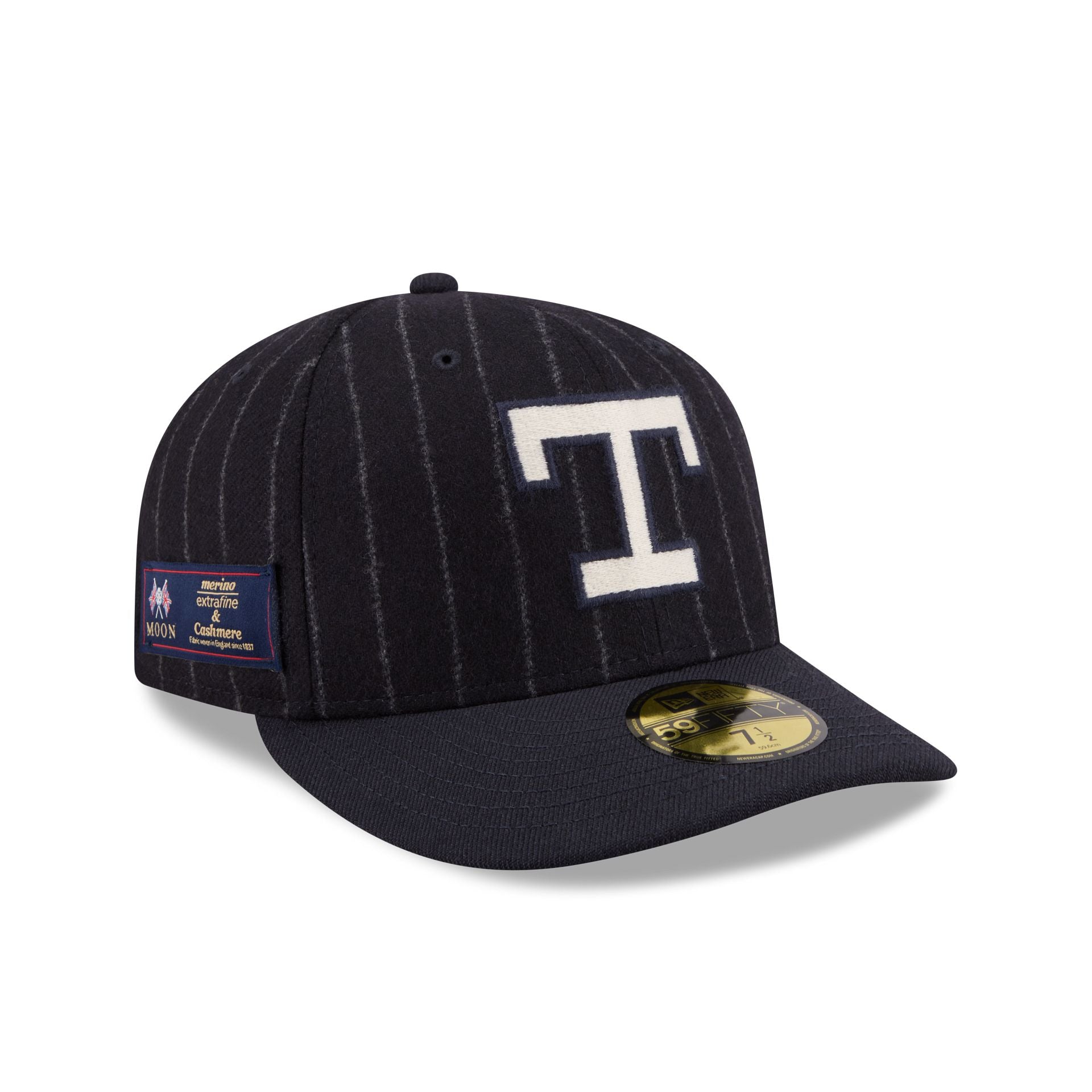Texas Rangers Pinstripe Merino & Cashmere Moon 59Fifty Fitted Hat