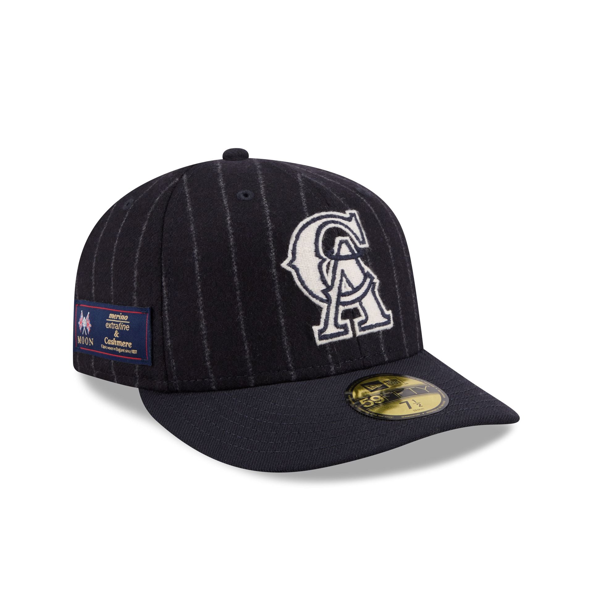 Los Angeles Angels Pinstripe Merino & Cashmere Moon 59Fifty Fitted Hat