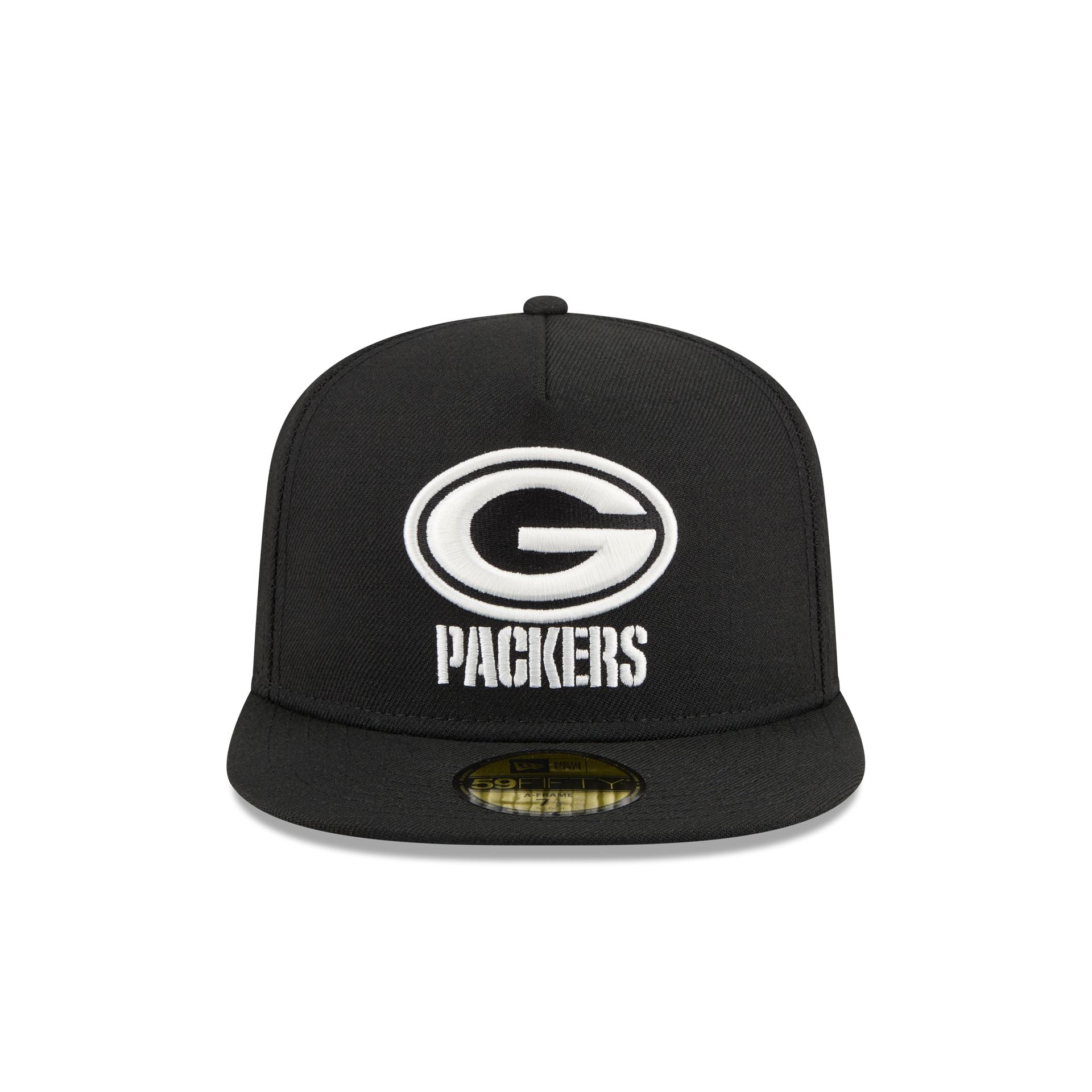 Alternative view of Just Caps Chiseled Logo Green Bay Packers 59Fifty A-Frame Fitted Hat