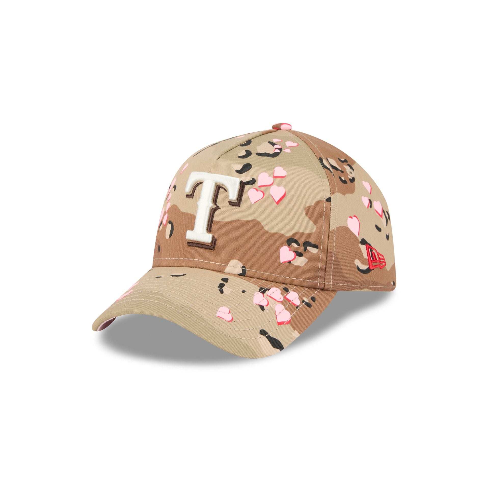 Texas Rangers Camo Hearts 9Forty A-Frame Snapback Hat
