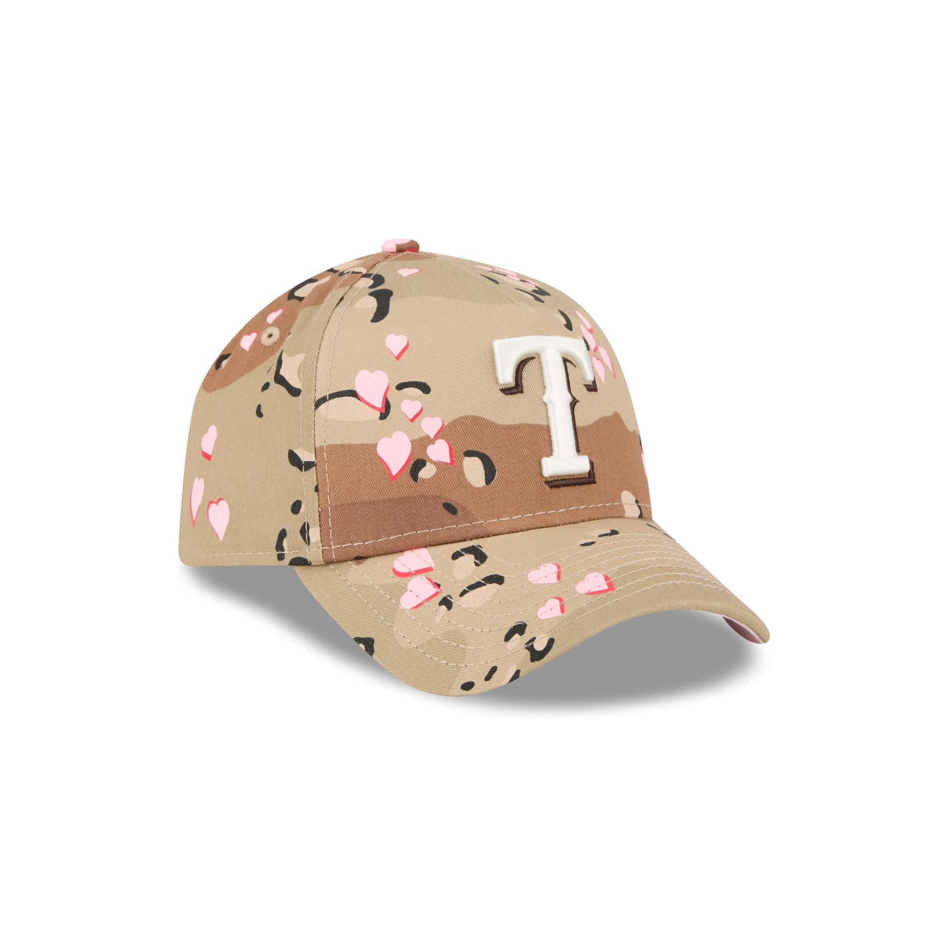 Texas Rangers Camo Hearts 9Forty A-Frame Snapback Hat - Image 3