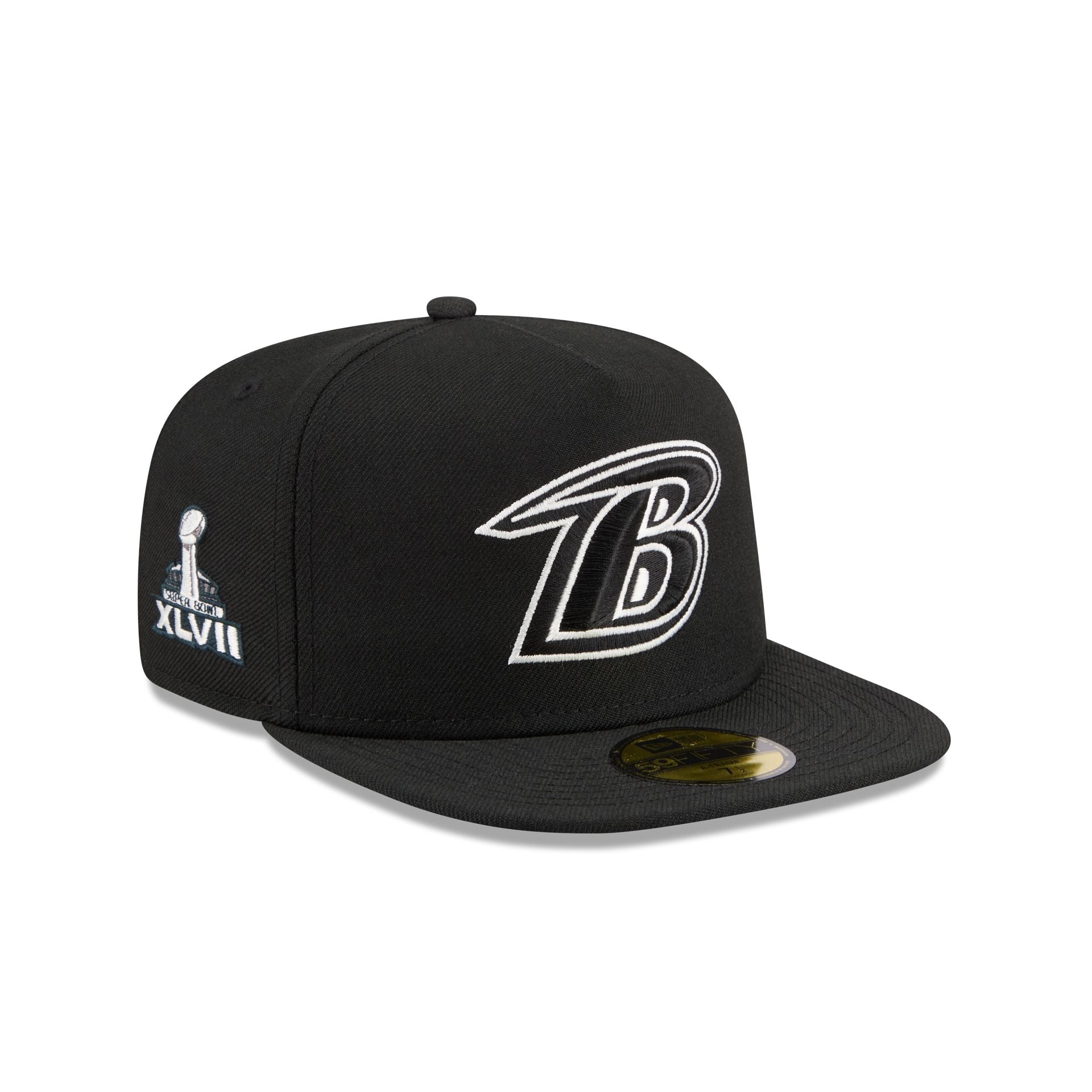 Just Caps Chiseled Logo Baltimore Ravens 59Fifty A-Frame Fitted Hat