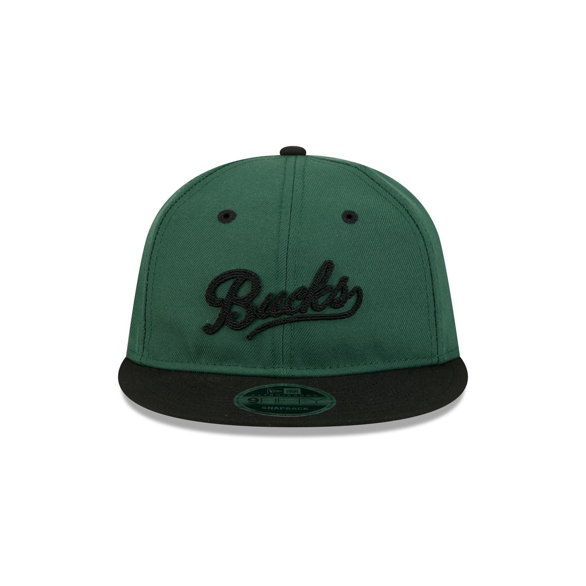 Alternative view of Milwaukee Bucks Chainstitch Script Retro Crown 9Fifty Snapback Hat