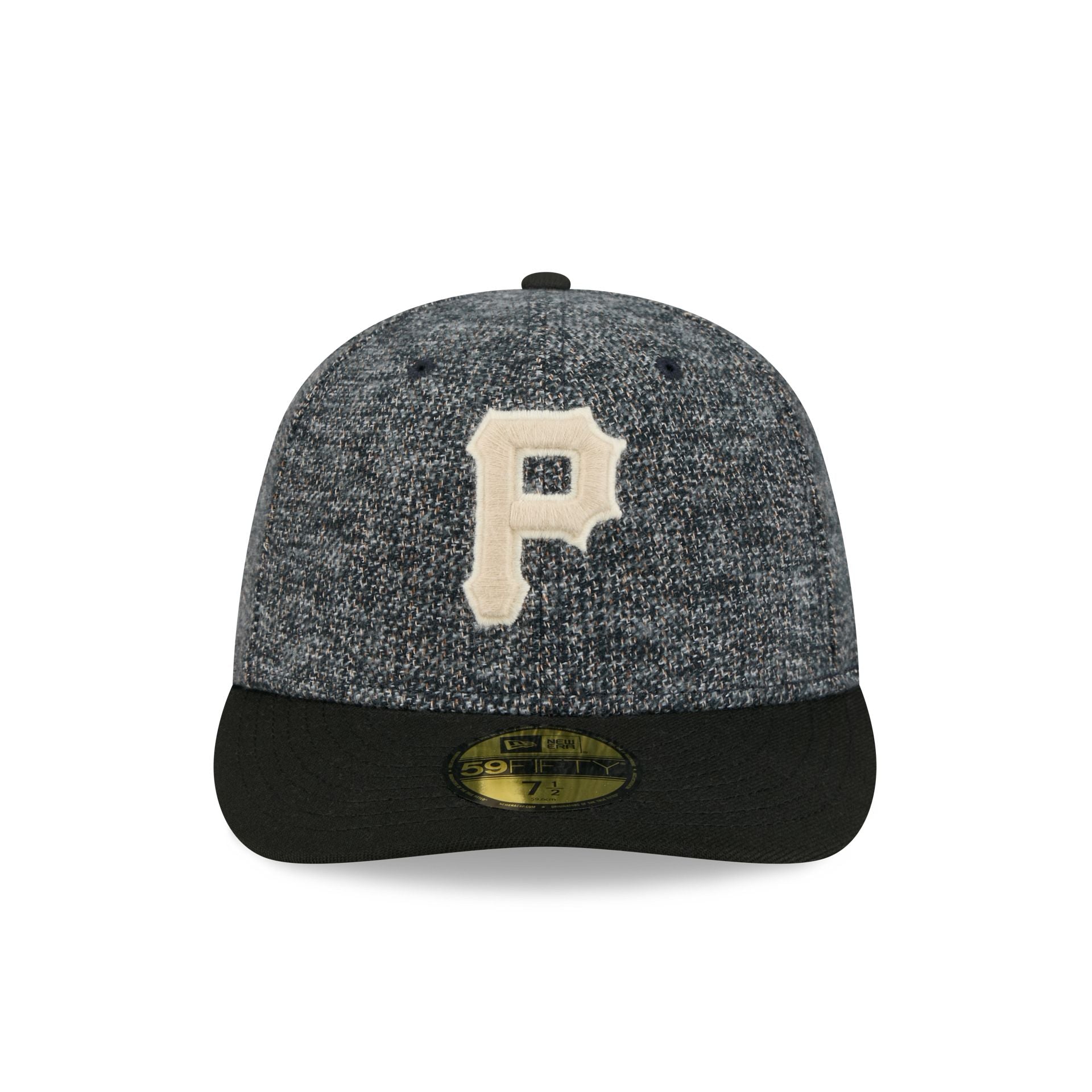 Alternative view of Pittsburgh Pirates Three Looms Tweedy Cotton Black 59Fifty Fitted Hat