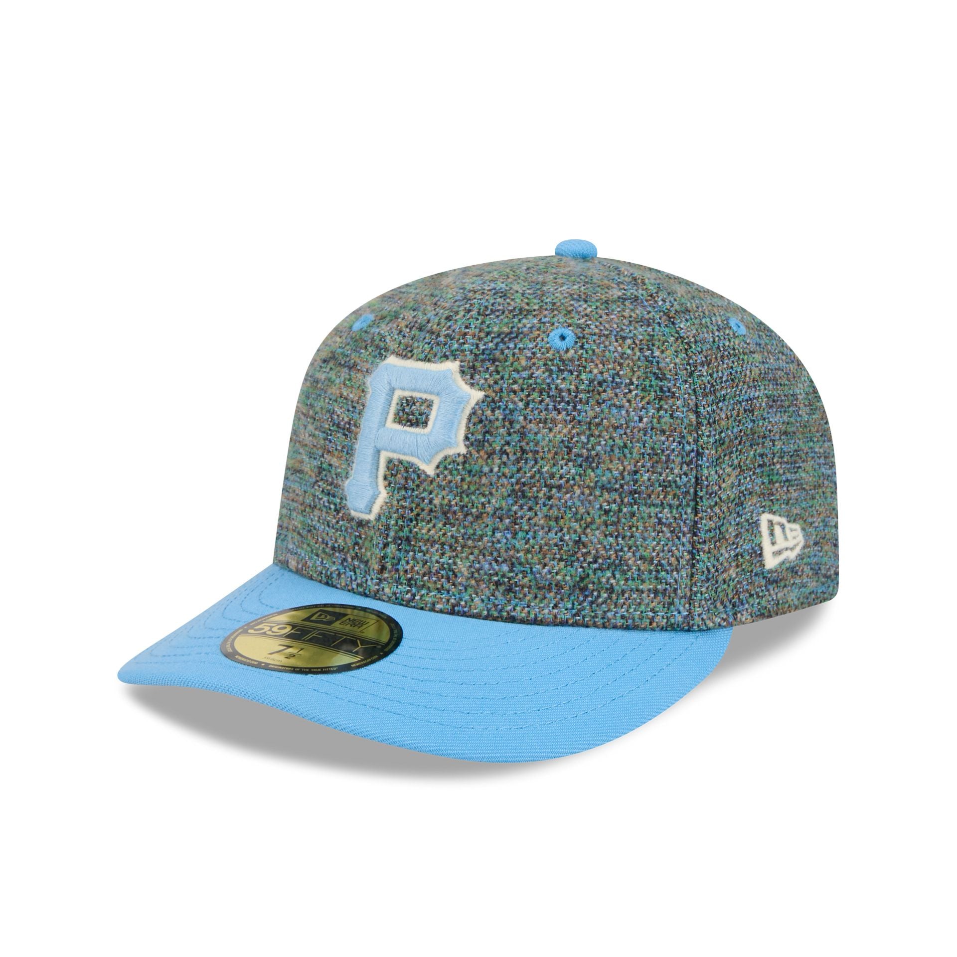 Pittsburgh Pirates Three Looms Tweedy Cotton Radiant Blue 59Fifty Fitted Hat
