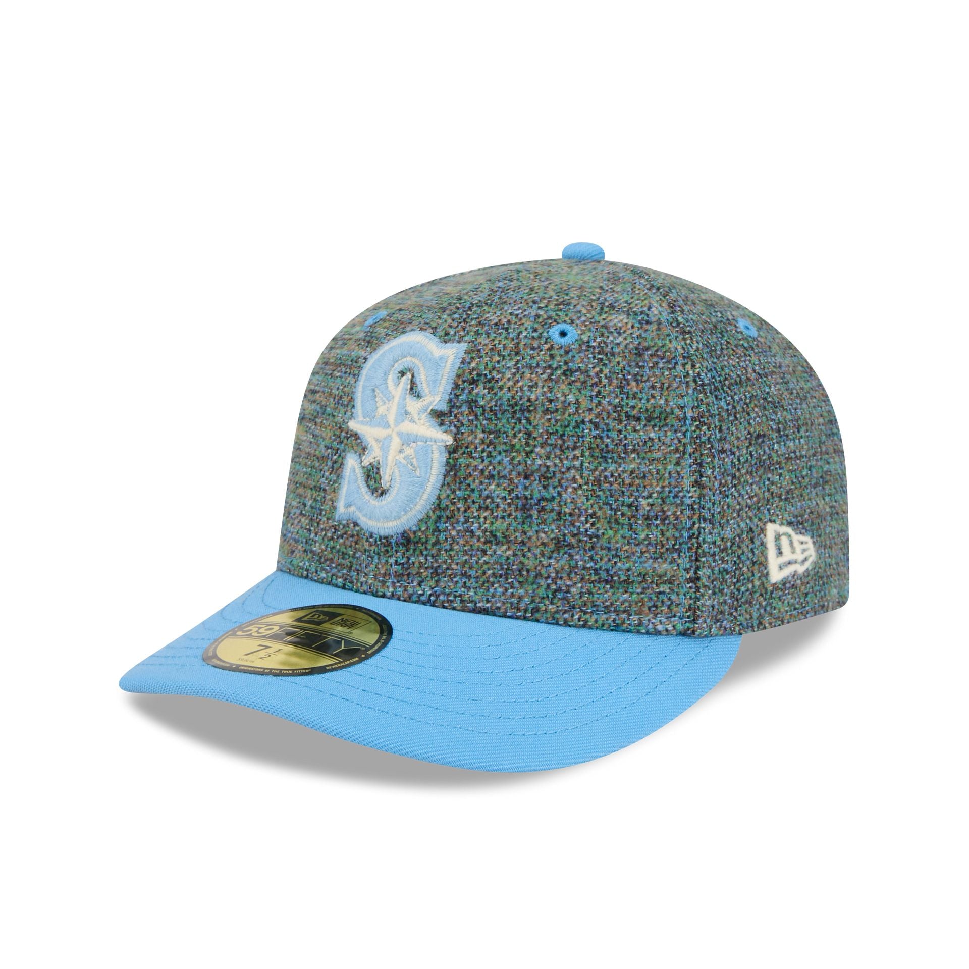 Seattle Mariners Three Looms Tweedy Cotton Radiant Blue 59Fifty Fitted Hat