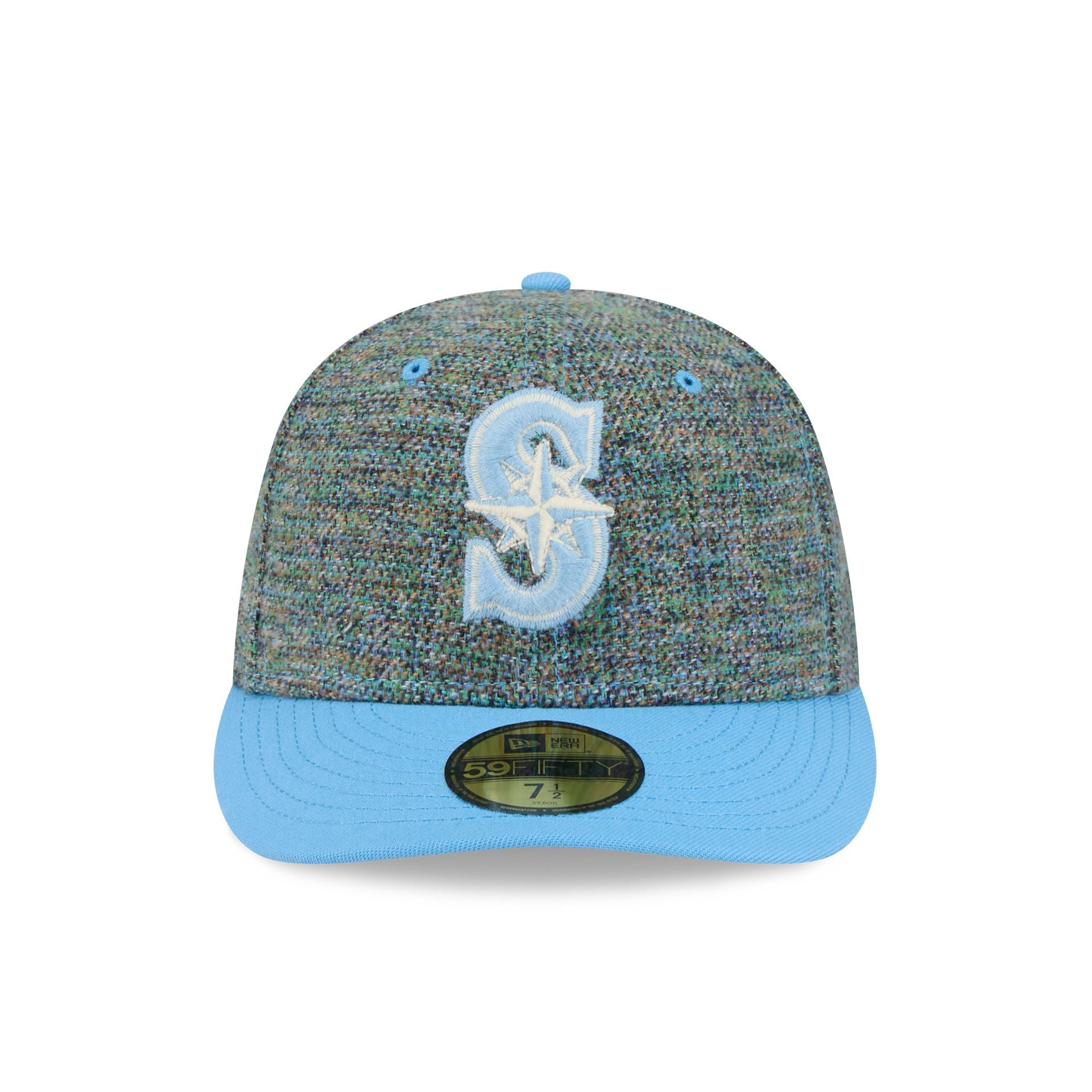 Alternative view of Seattle Mariners Three Looms Tweedy Cotton Radiant Blue 59Fifty Fitted Hat