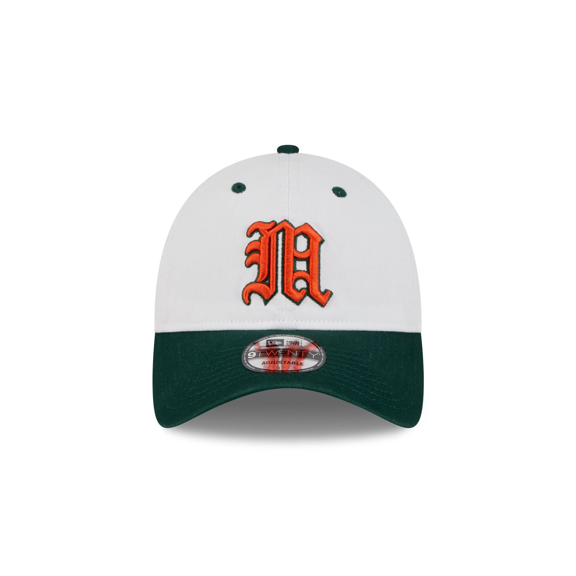 Alternative view of New Era X Adidas Miami Hurricanes White 9Twenty Adjustable Hat