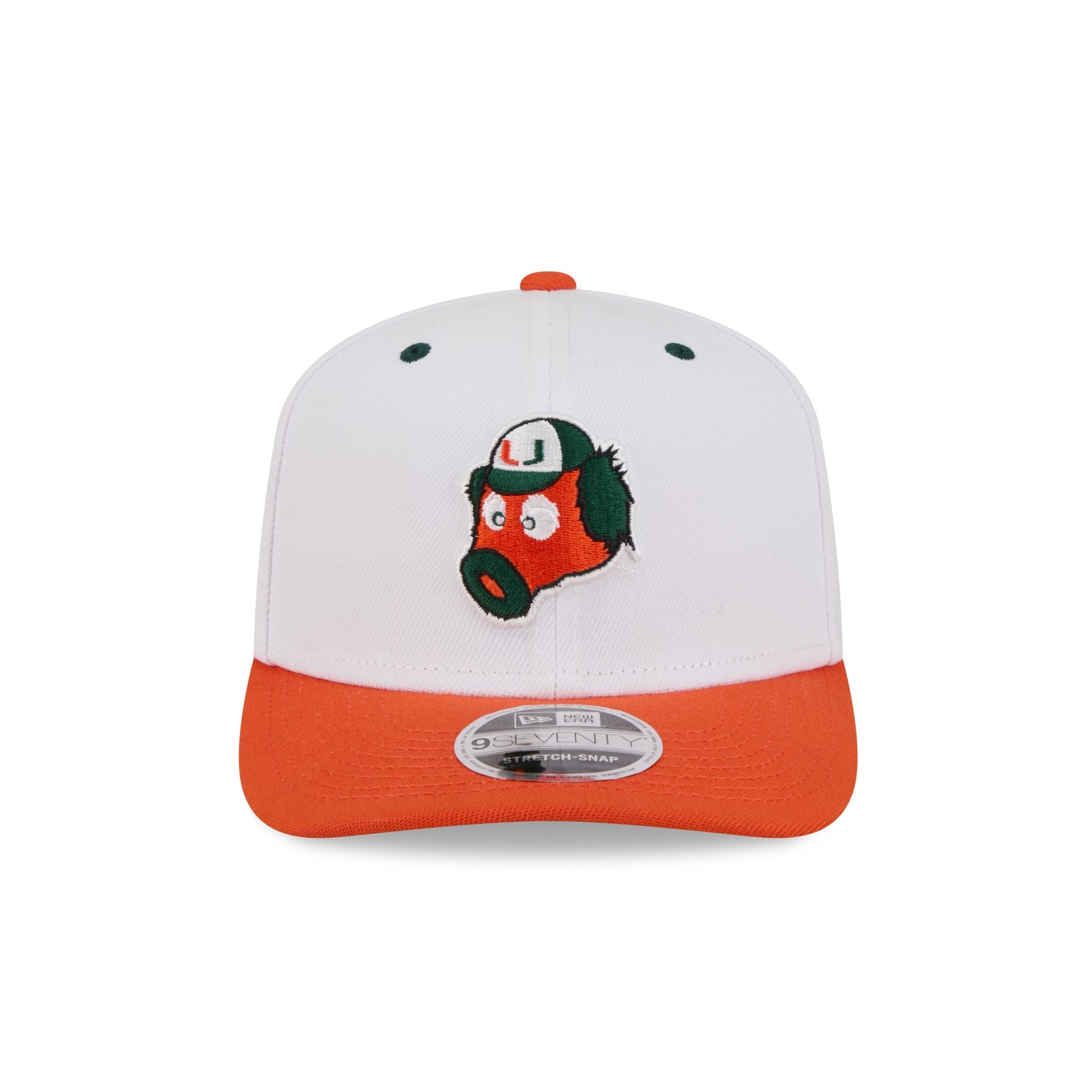 Alternative view of New Era X Adidas Miami Hurricanes White Mascot 9Seventy Stretch-Snap Hat