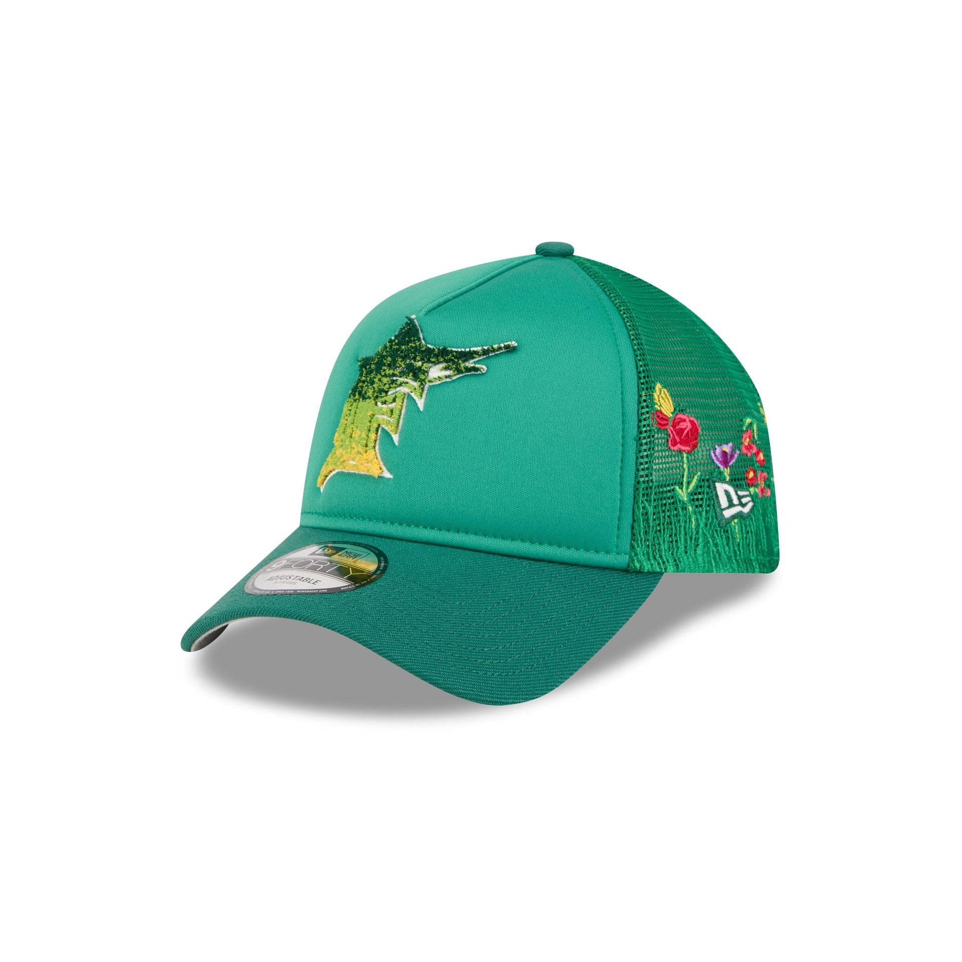 Miami Marlins Gradient Logo 9Forty A-Frame Trucker Hat