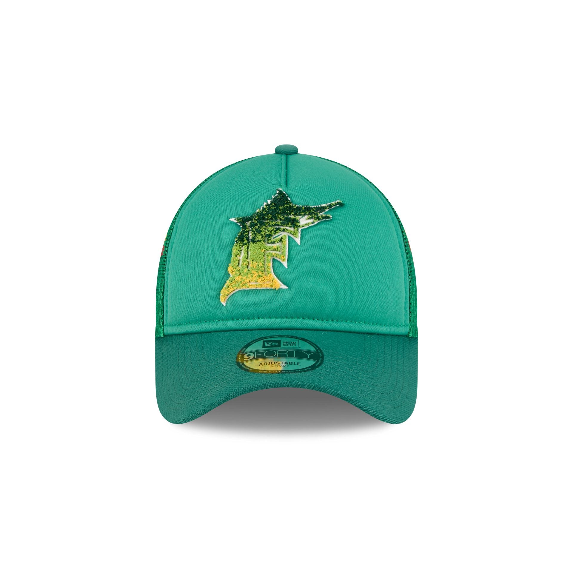 Alternative view of Miami Marlins Gradient Logo 9Forty A-Frame Trucker Hat
