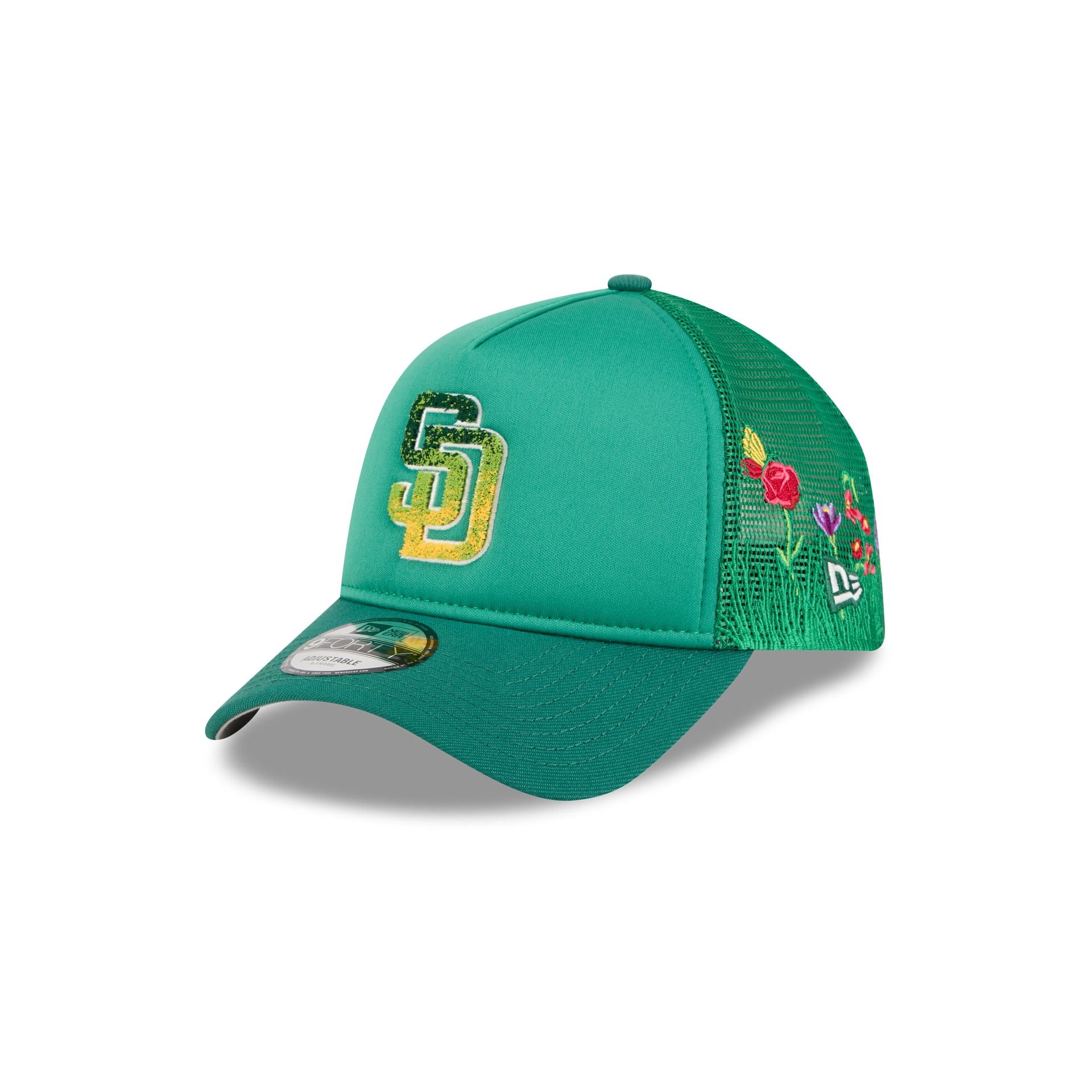 San Diego Padres Gradient Logo 9Forty A-Frame Trucker Hat