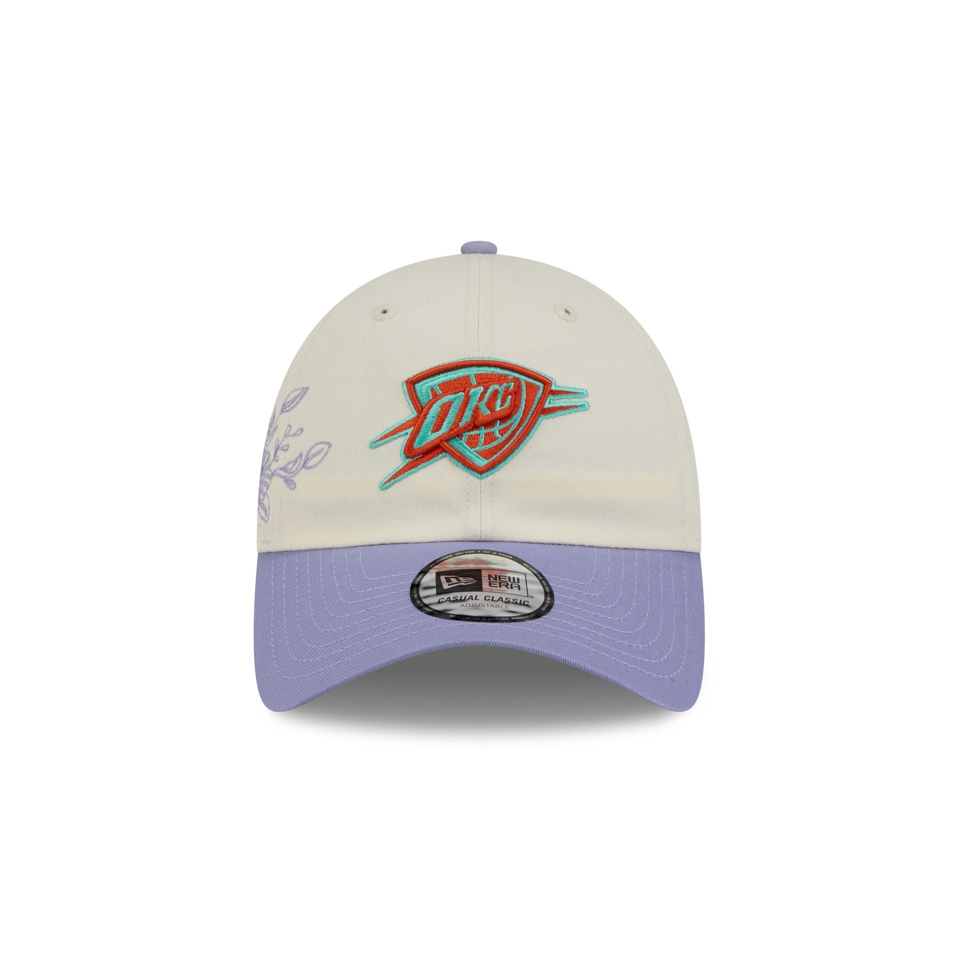 Alternative view of Oklahoma City Thunder Lavender Flowers Casual Classic Adjustable Hat