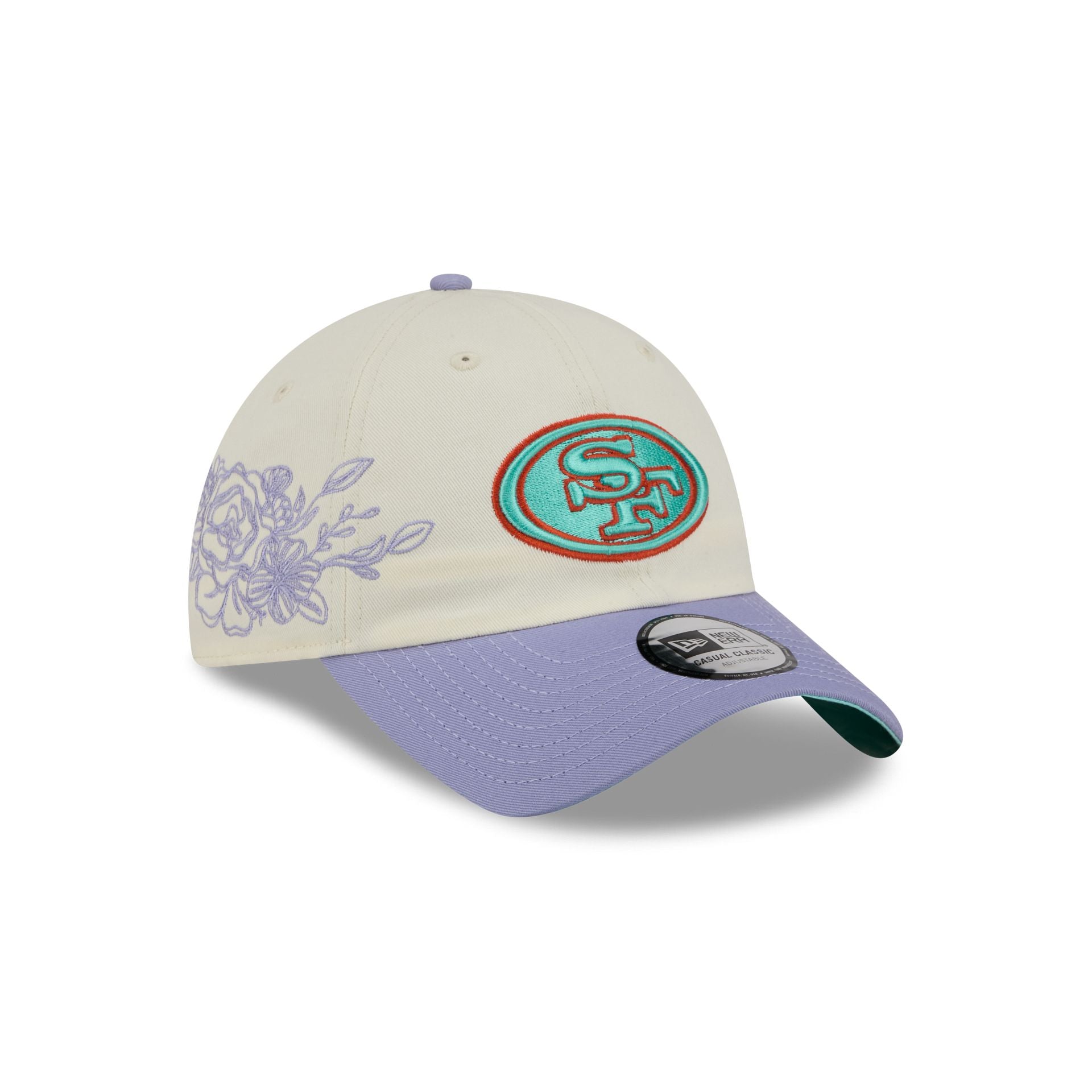 San Francisco 49Ers Lavender Flowers Casual Classic Adjustable Hat
