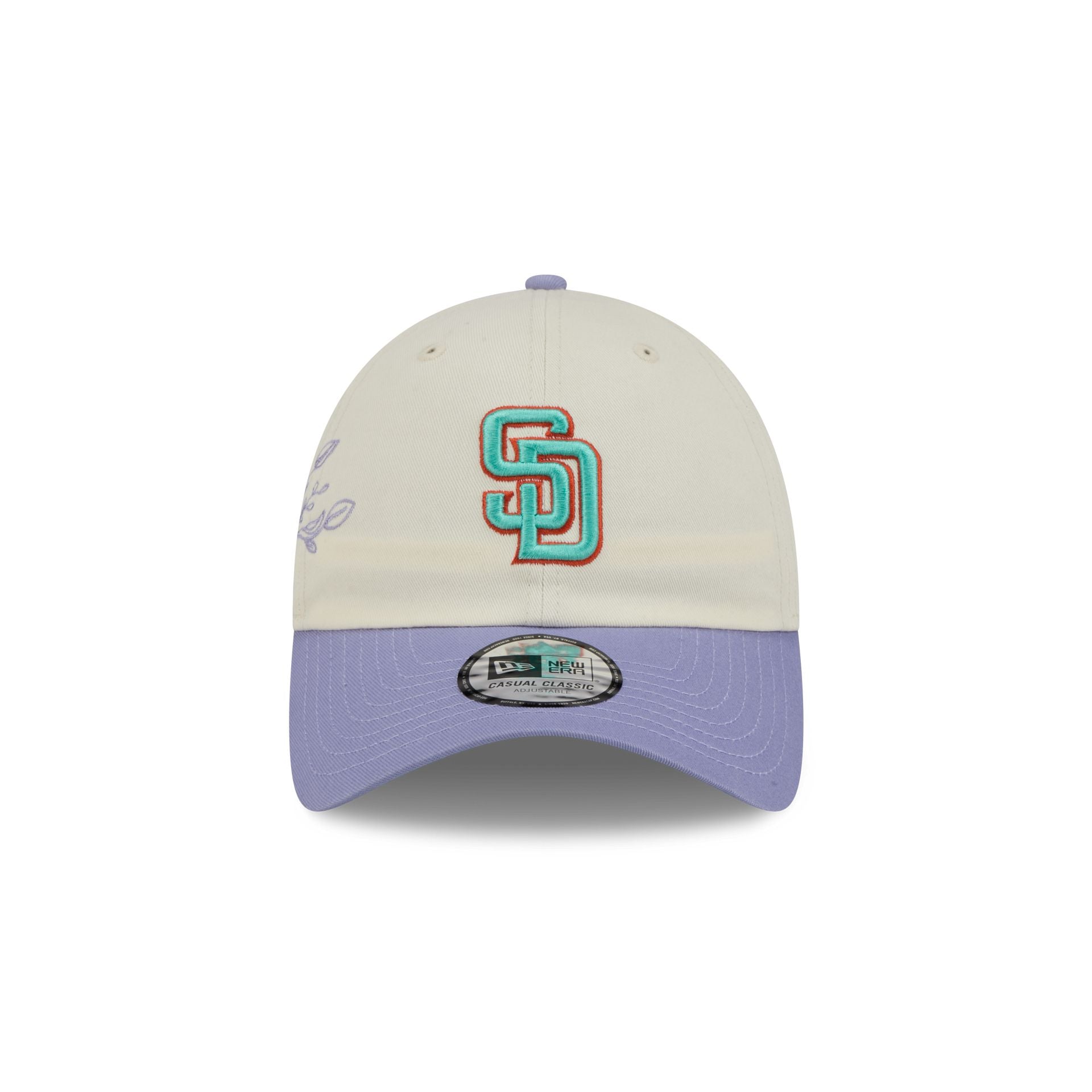 Alternative view of San Diego Padres Lavender Flowers Casual Classic Adjustable Hat