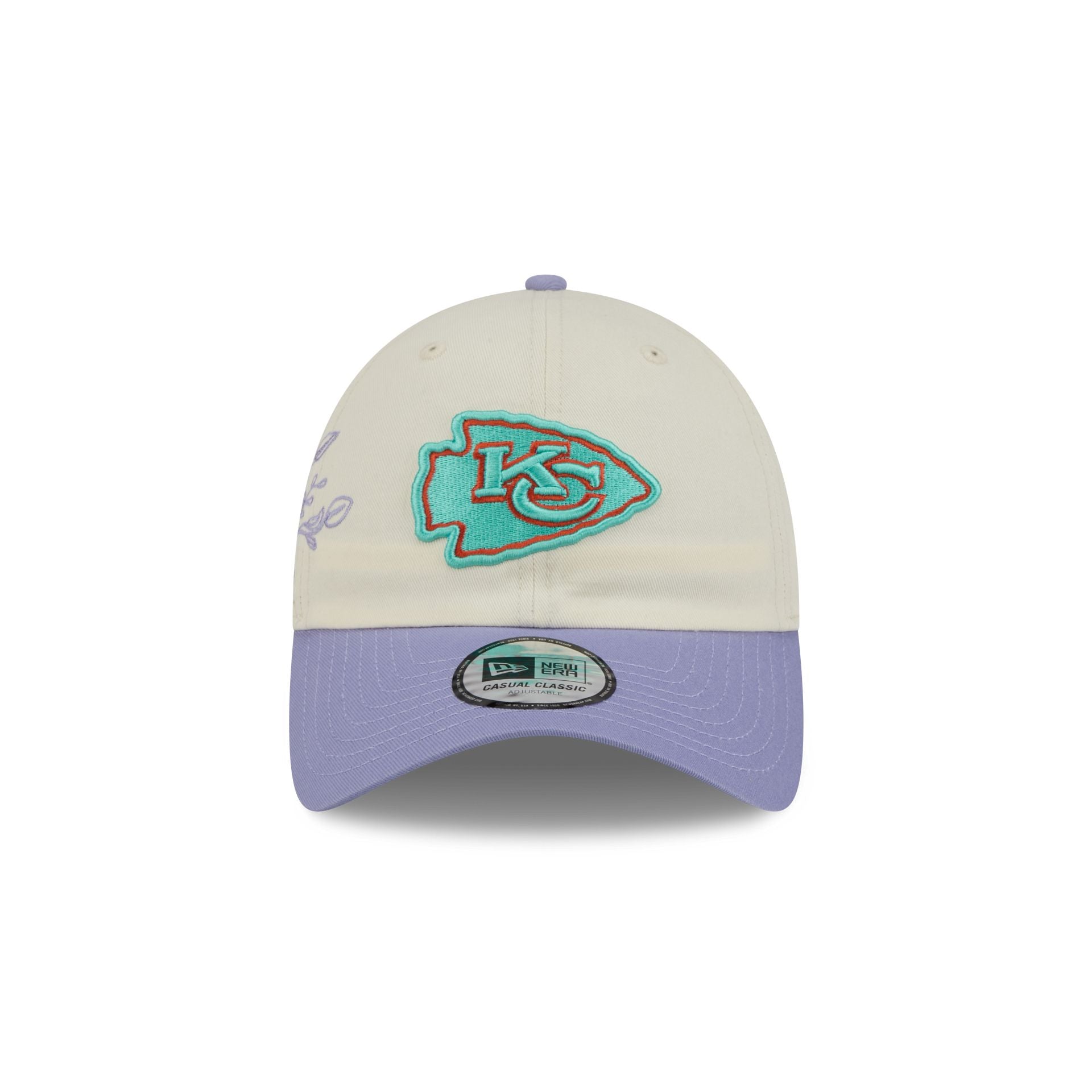 Alternative view of Kansas City Chiefs Lavender Flowers Casual Classic Adjustable Hat