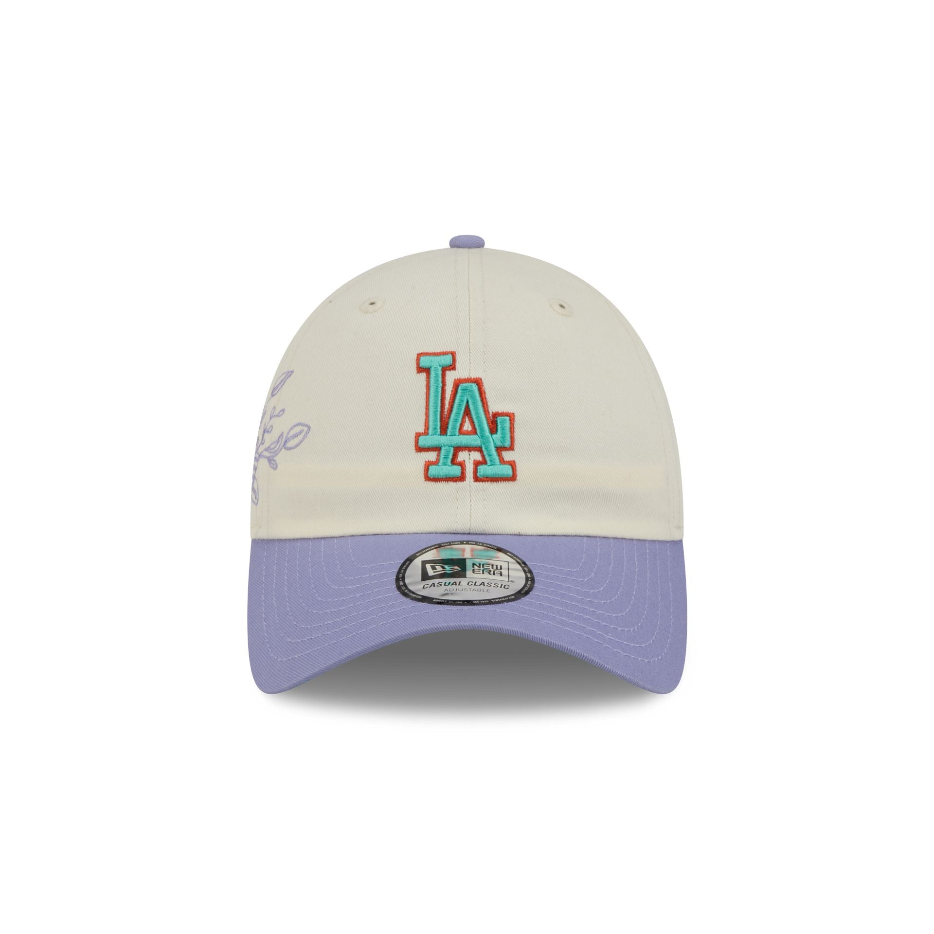 Alternative view of Los Angeles Dodgers Lavender Flowers Casual Classic Adjustable Hat