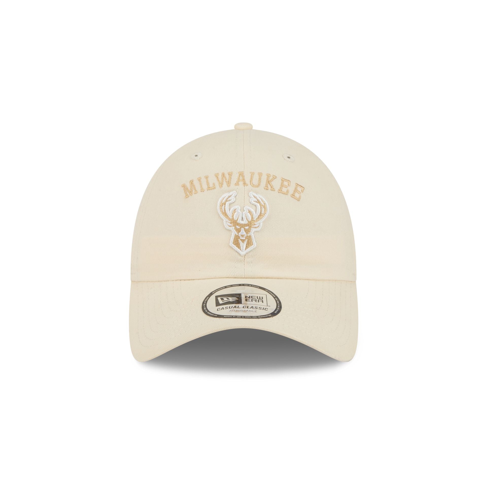 Alternative view of Milwaukee Bucks Team Logo Cream Casual Classic Adjustable Hat
