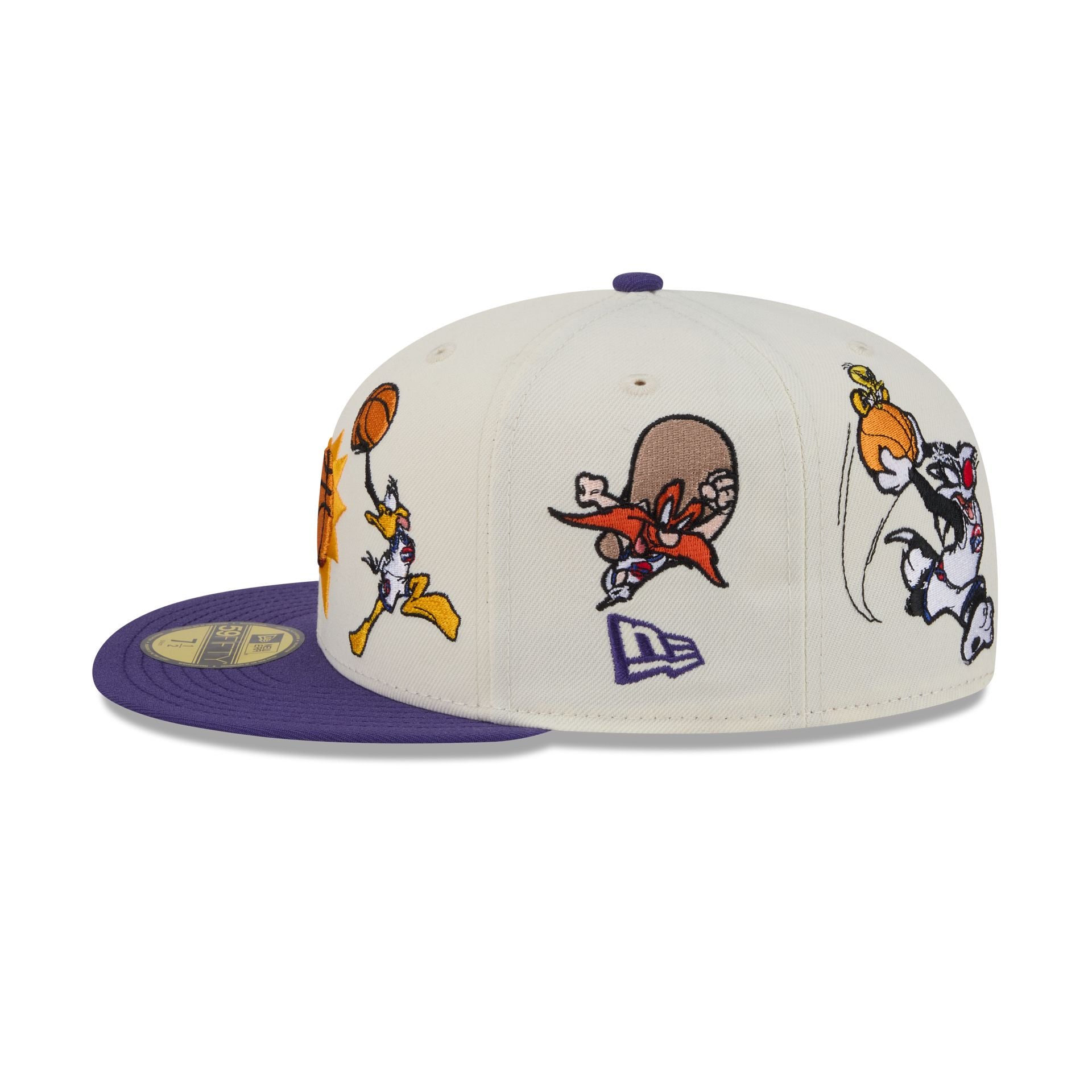 Space Jam X Phoenix Suns Tune Squad Chrome White 59Fifty Fitted Hat - Image 4