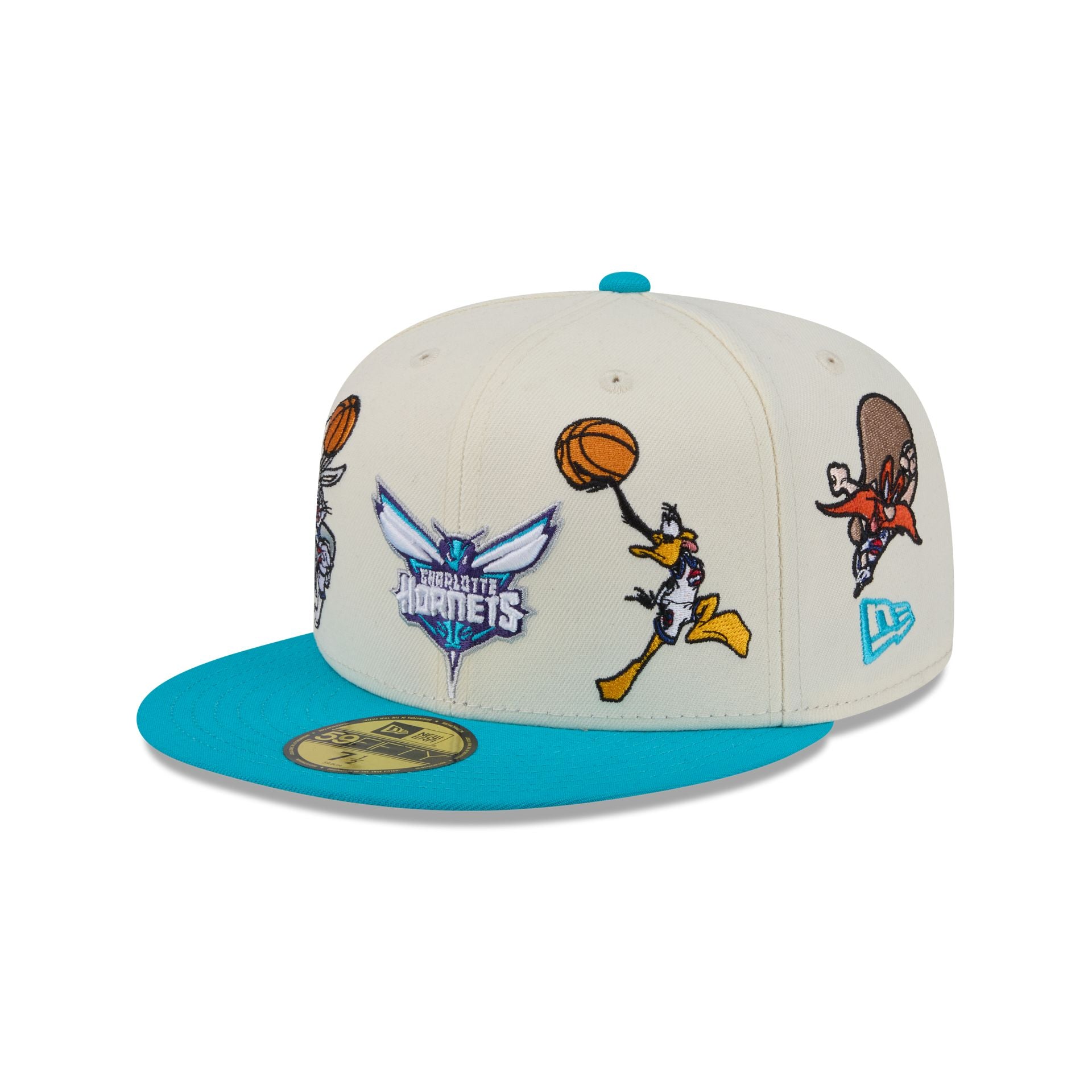 Space Jam X Charlotte Hornets Tune Squad Chrome White 59Fifty Fitted Hat