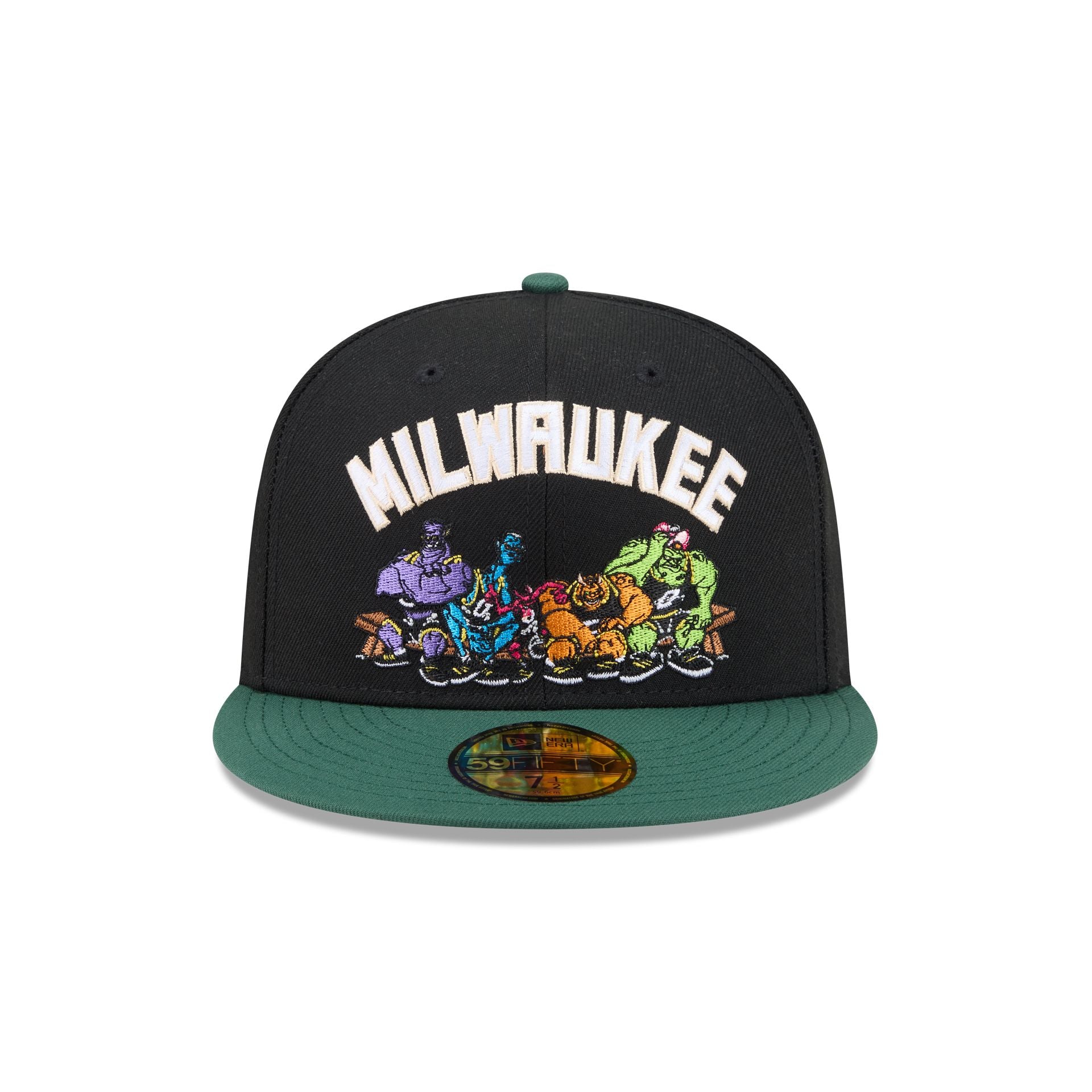 Alternative view of Space Jam X Milwaukee Bucks Monstars Black 59Fifty Fitted Hat