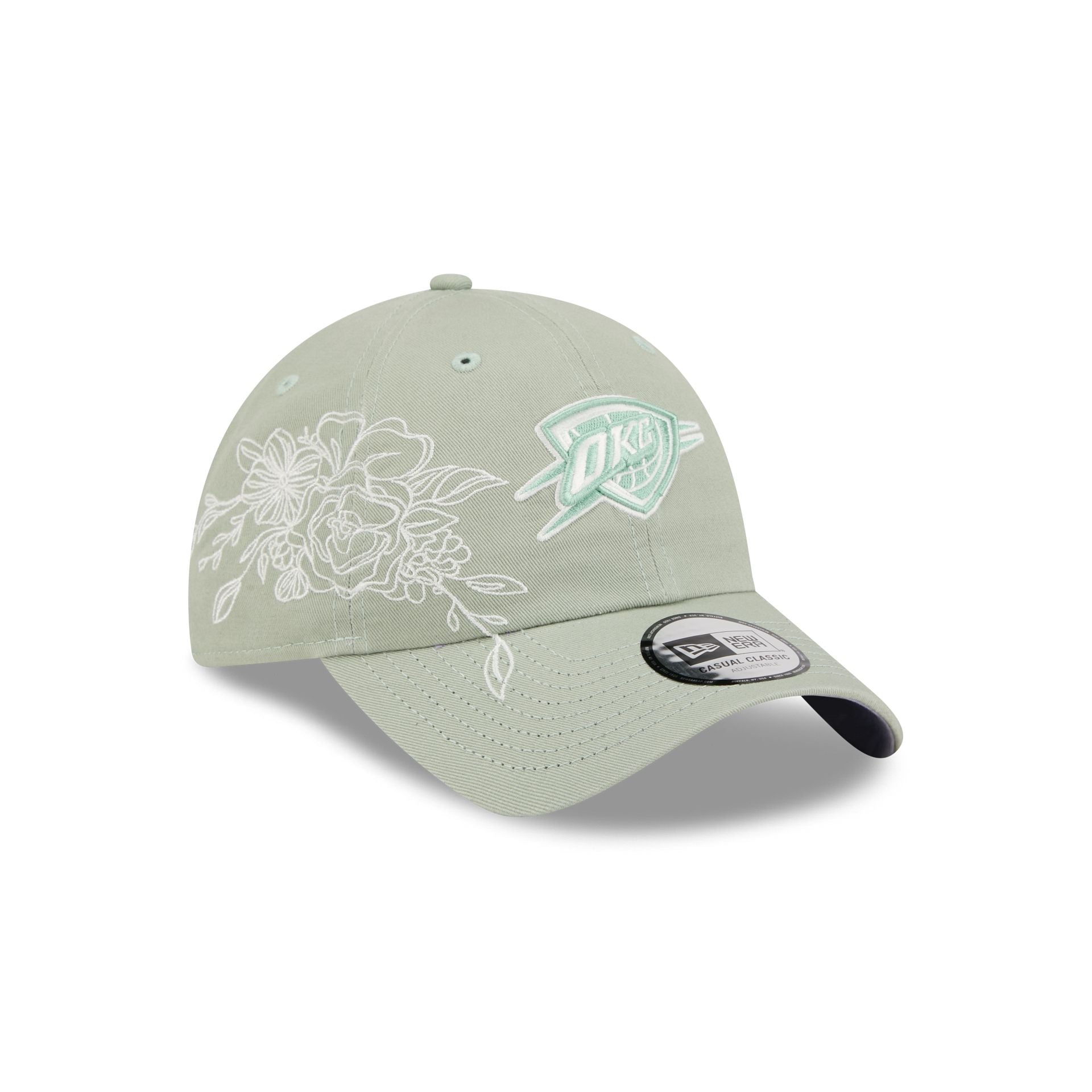Oklahoma City Thunder Stitched Flowers Casual Classic Adjustable Hat