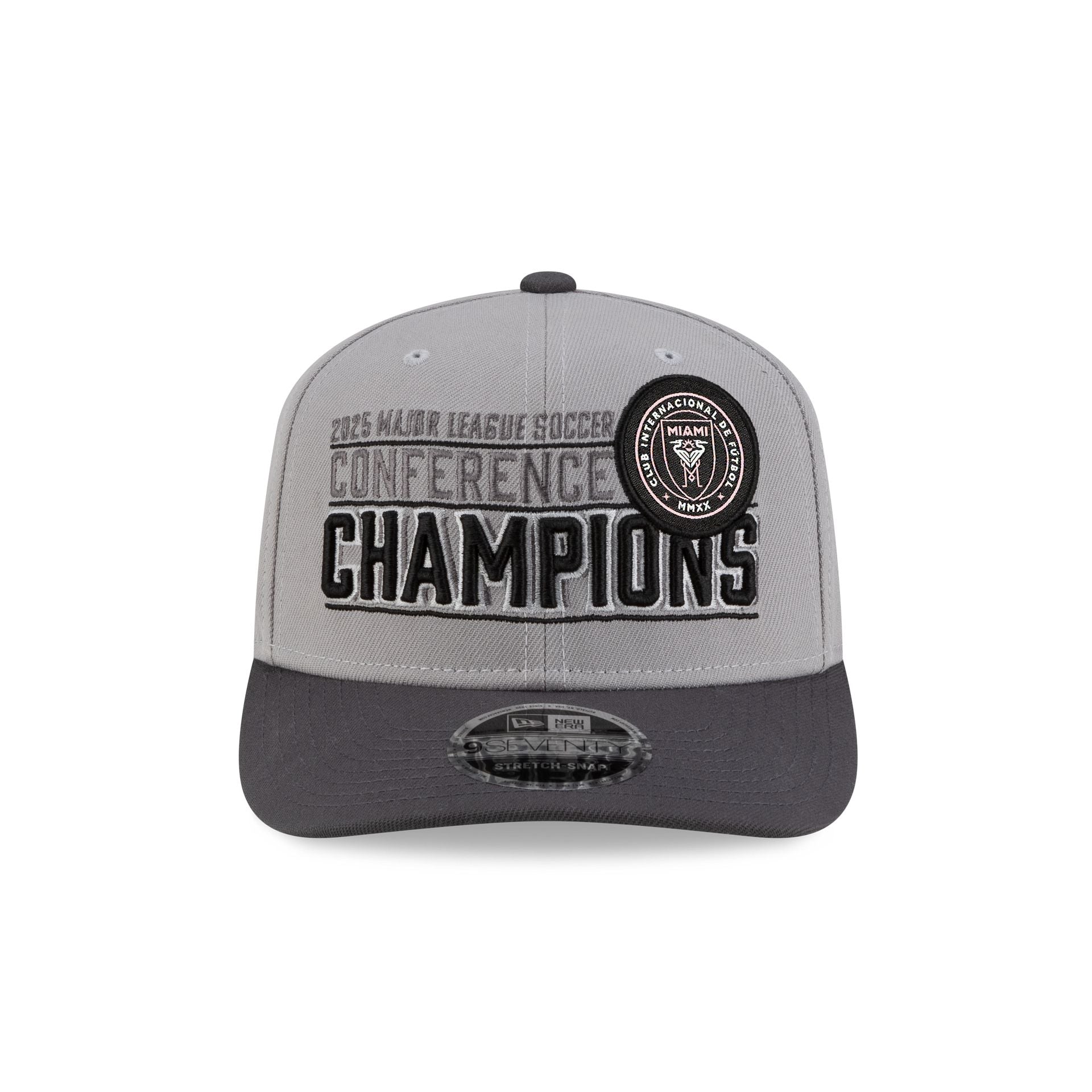 Alternative view of Inter Miami 2025 Conference Champions 9Seventy Stretch-Snap Hat