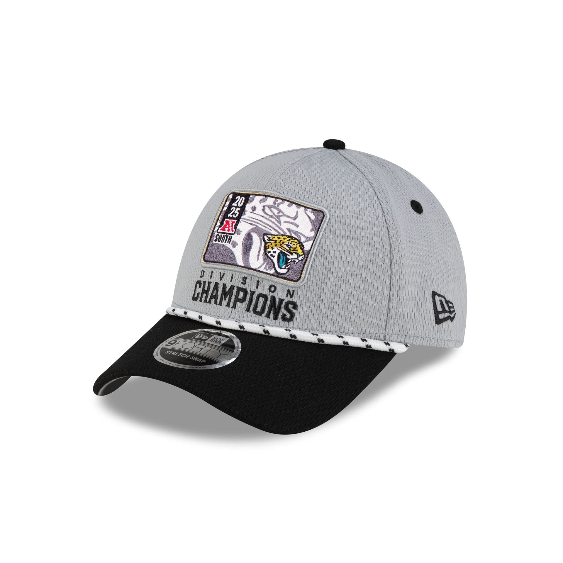 Jacksonville Jaguars 2025 Division Champion Locker Room 9Forty Stretch-Snap Hat