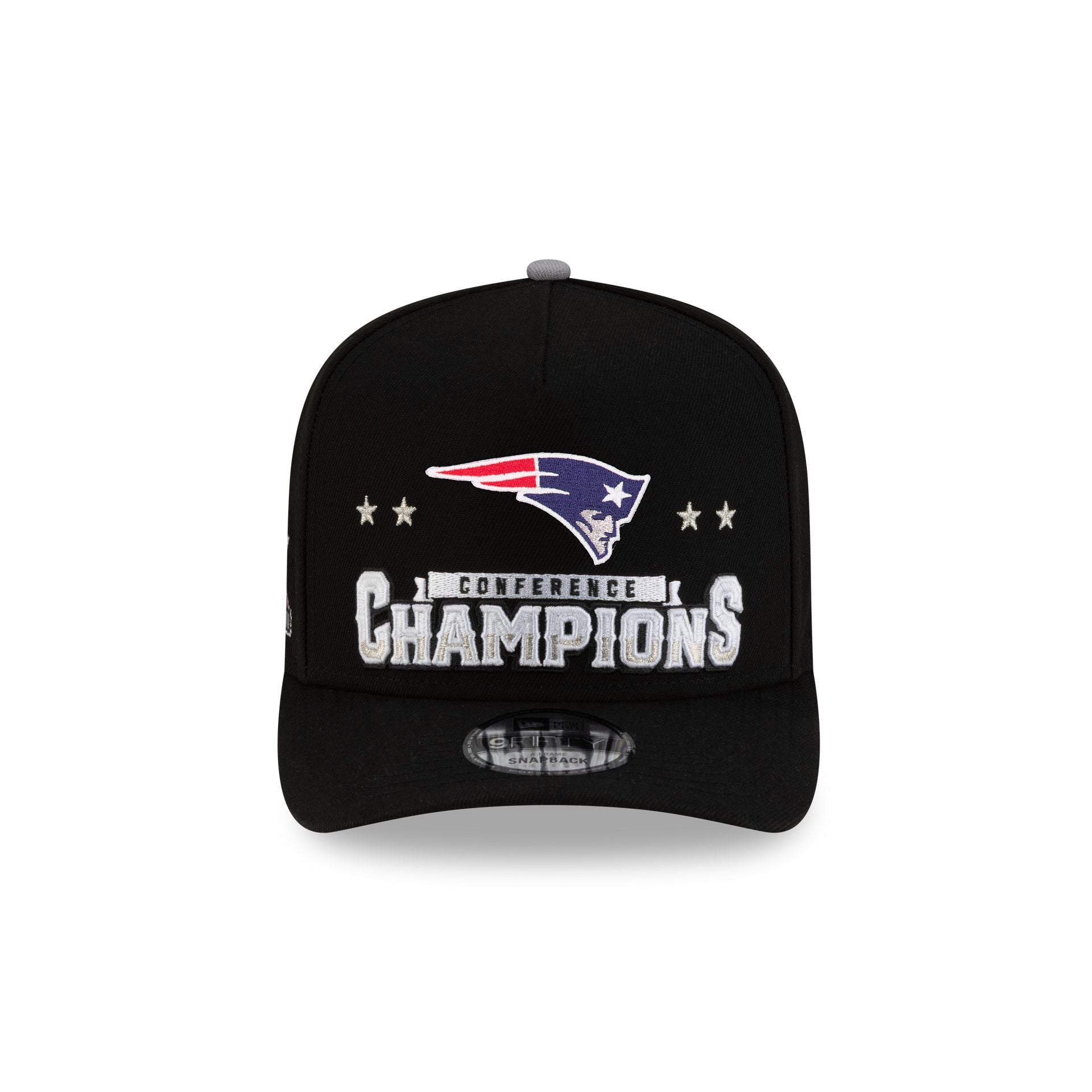 Alternative view of New England Patriots 2025-2026 Conference Champions Locker Room 9Fifty A-Frame Snapback Hat