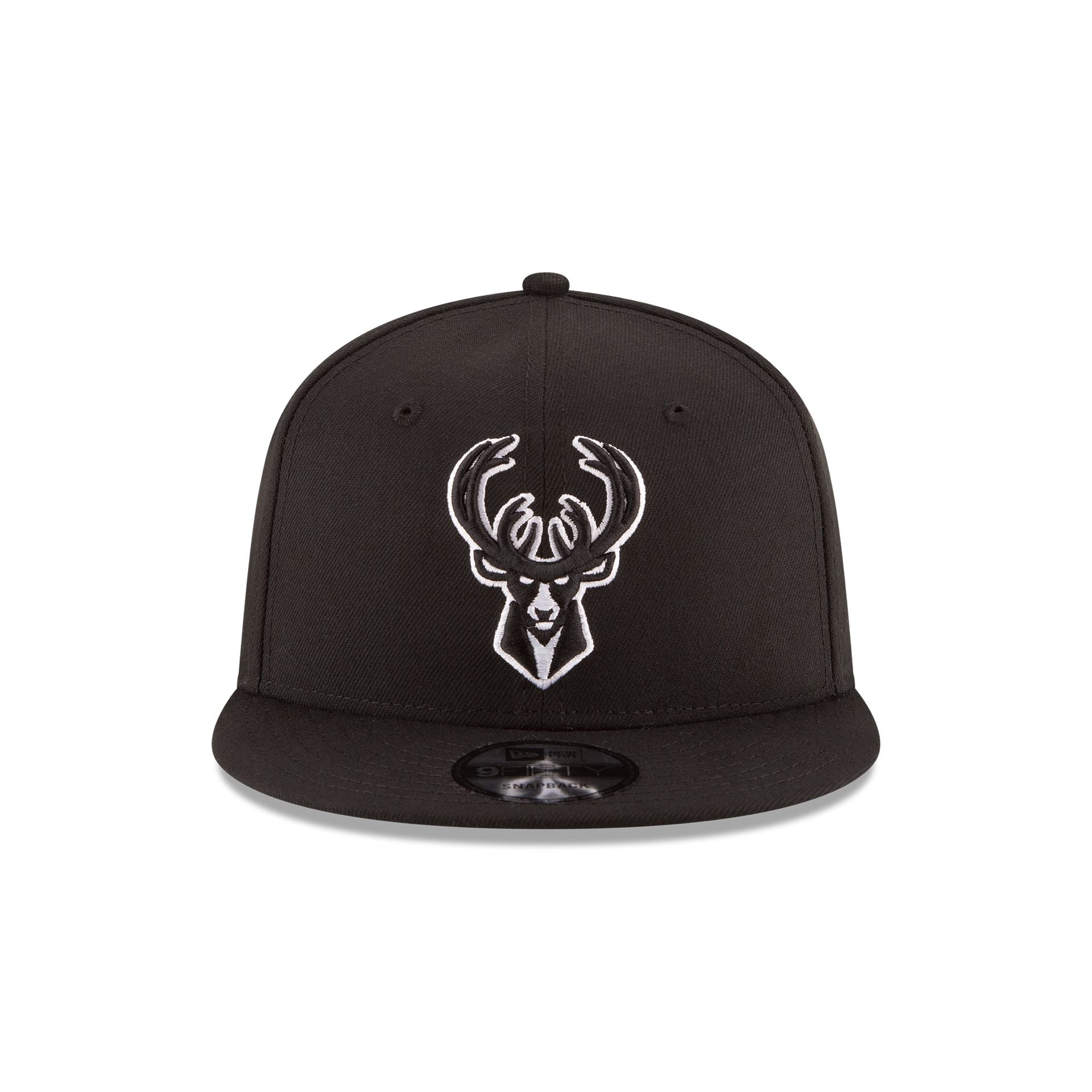 Alternative view of Milwaukee Bucks Basic Black & White 9Fifty Snapback Hat