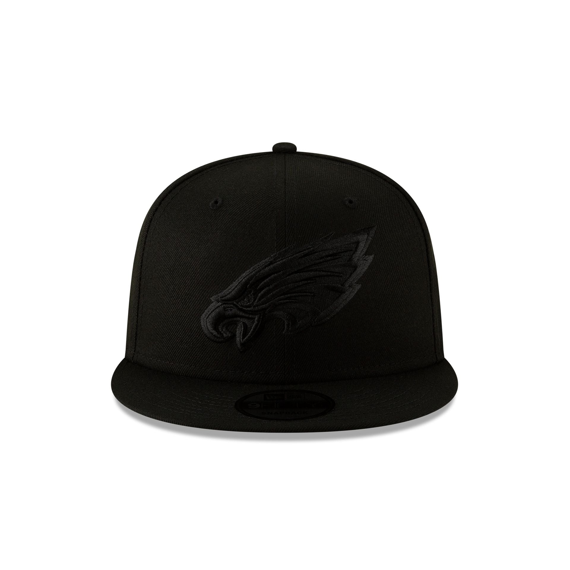 Alternative view of Philadelphia Eagles Basic Black On Black 9Fifty Snapback Hat