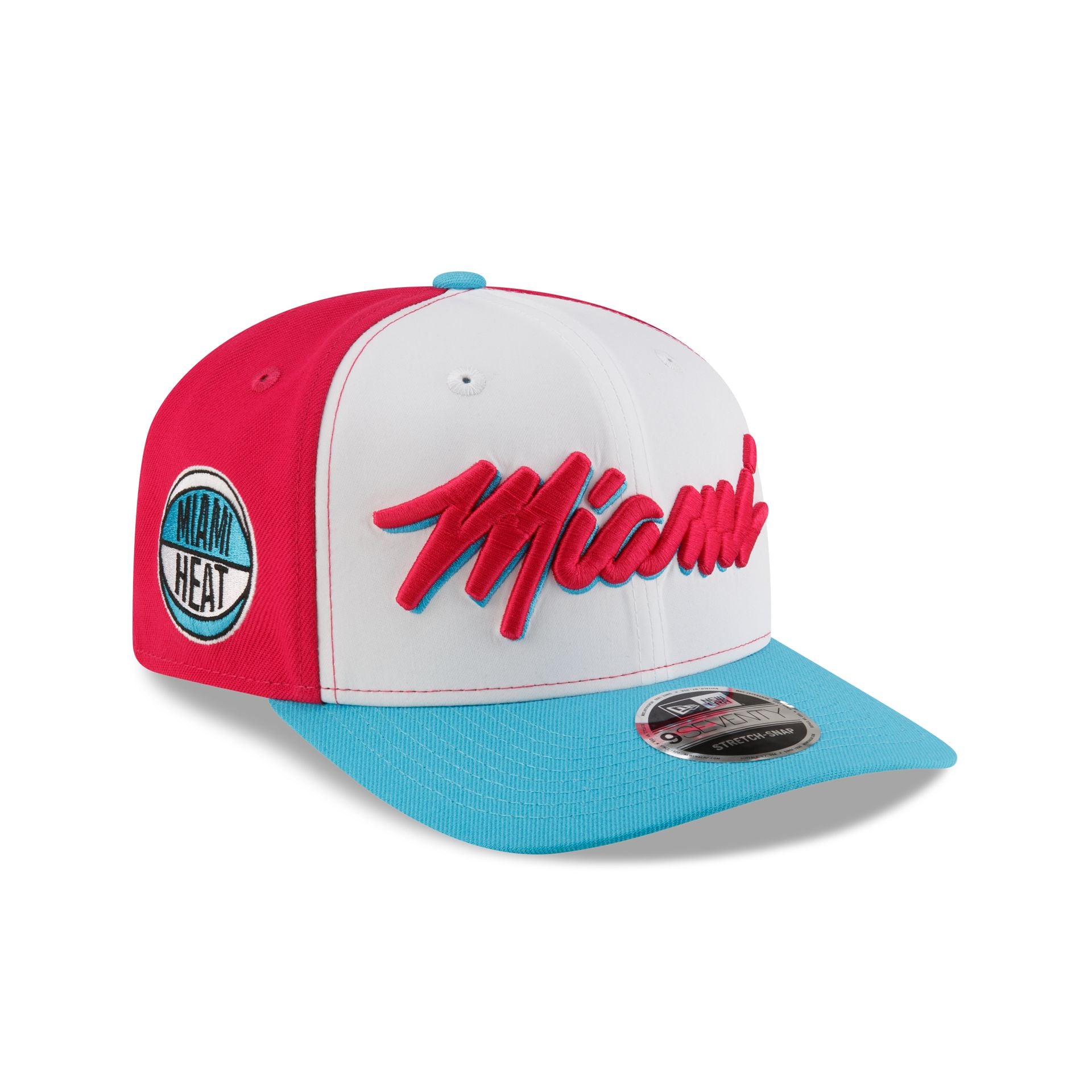 Tyler Herro X Miami Heat Vice Blue Brightrose 9Seventy Stretch-Snap Hat
