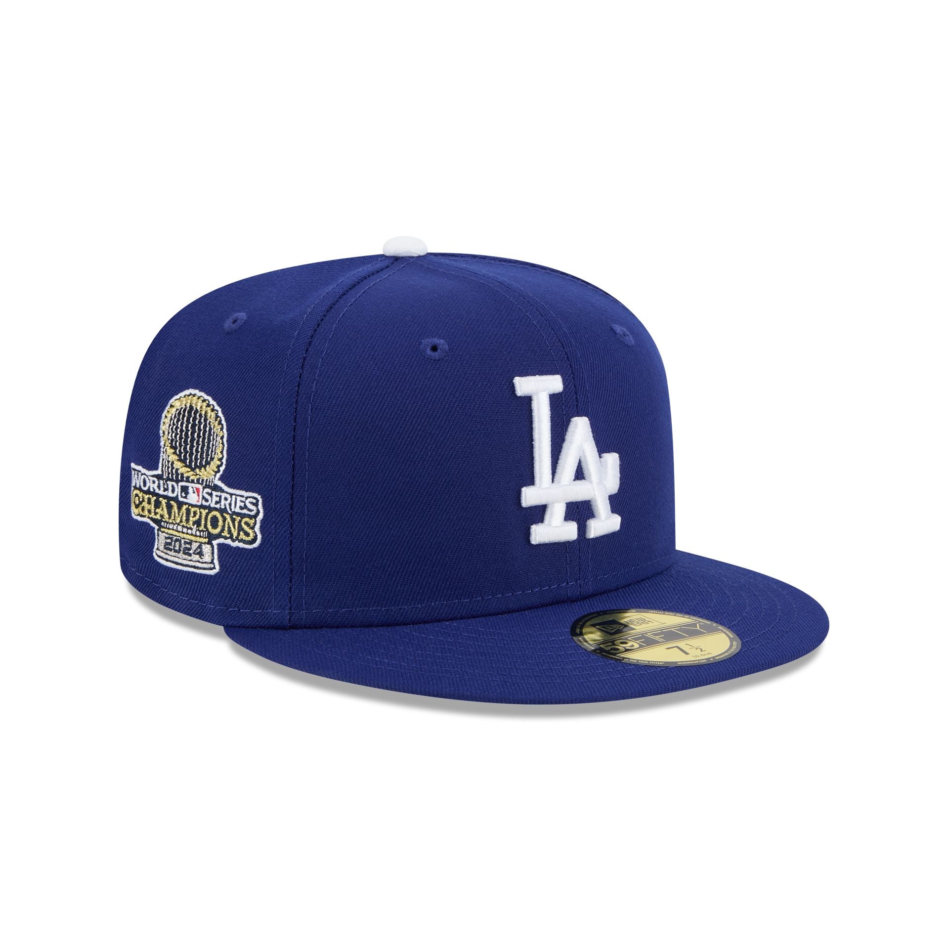 Los Angeles Dodgers 2024 World Series Champions Trophy Side Patch 59Fifty Fitted Hat