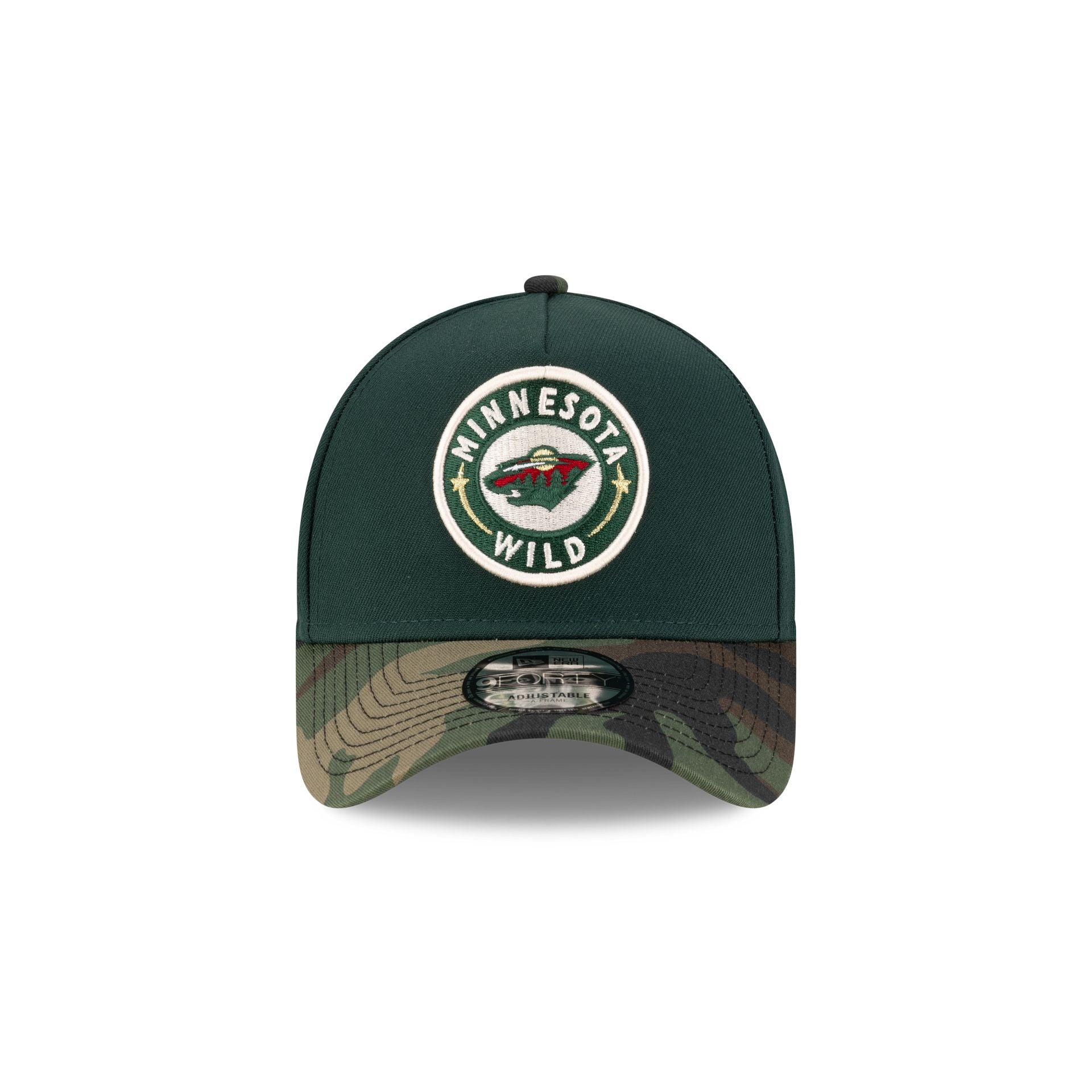 Alternative view of Minnesota Wild Camo Visor 9Forty A-Frame Snapback Hat