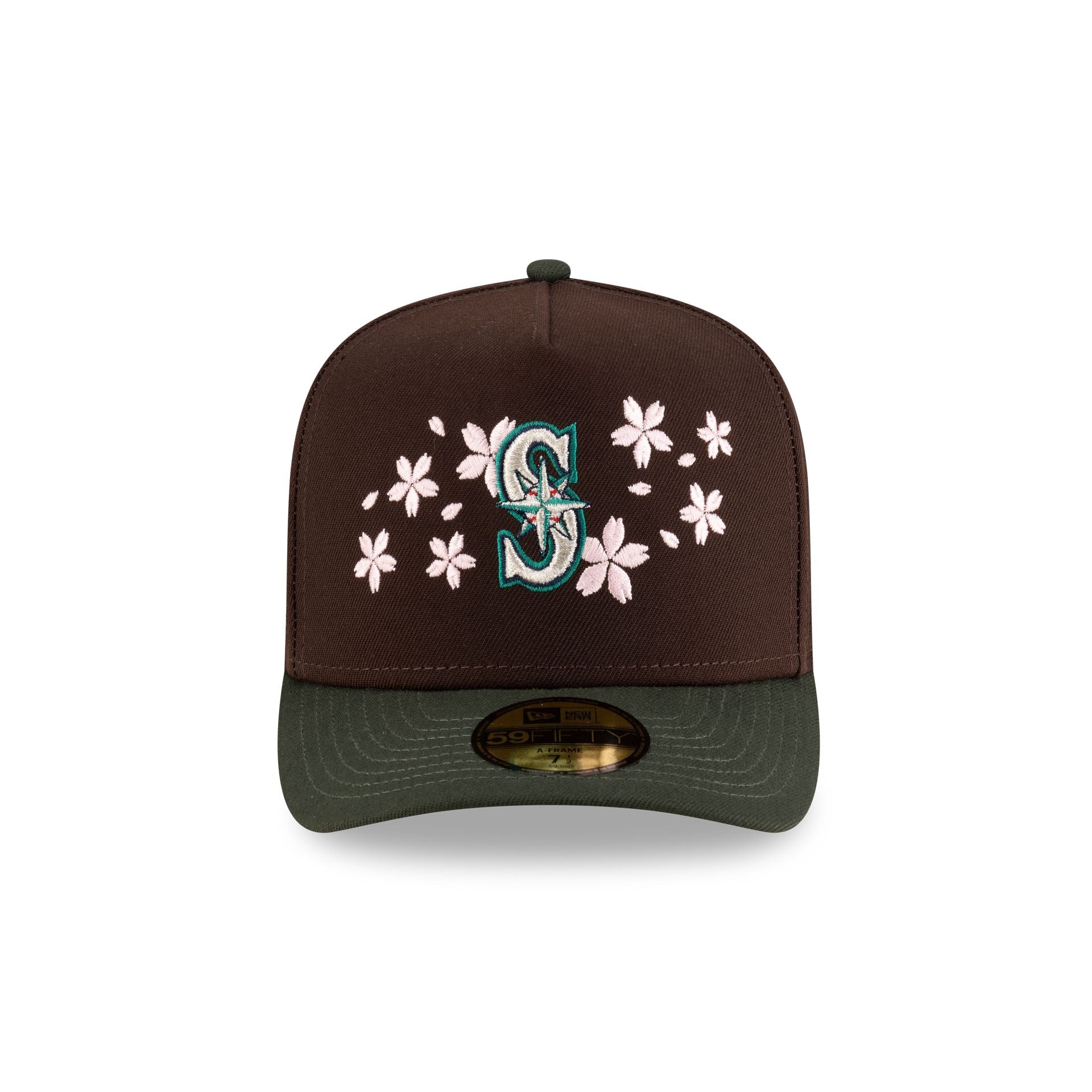 Alternative view of Just Caps Cherry Blossom Seattle Mariners 59Fifty A-Frame Fitted Hat