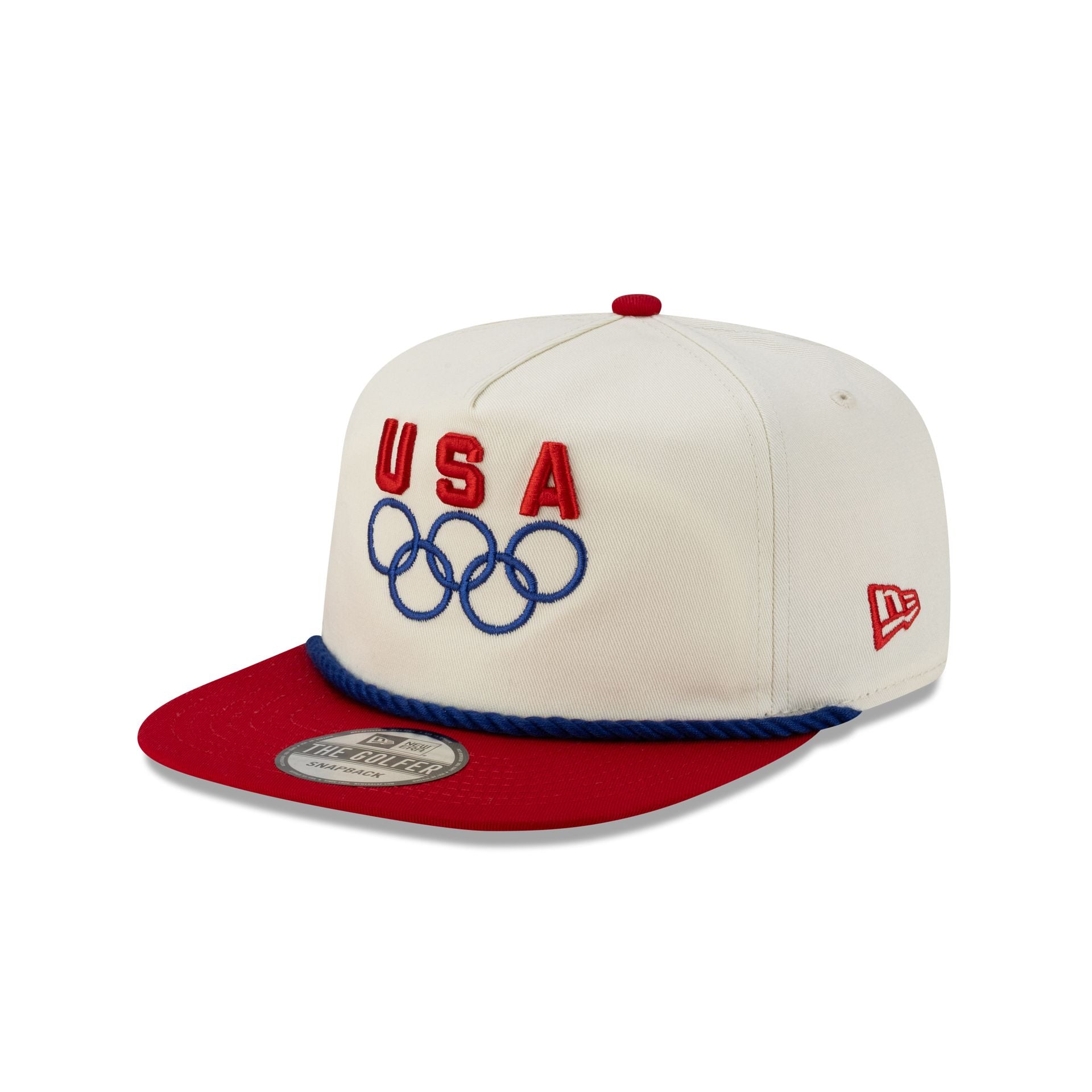 Team Usa Chrome White Red Golfer Adjustable Hat