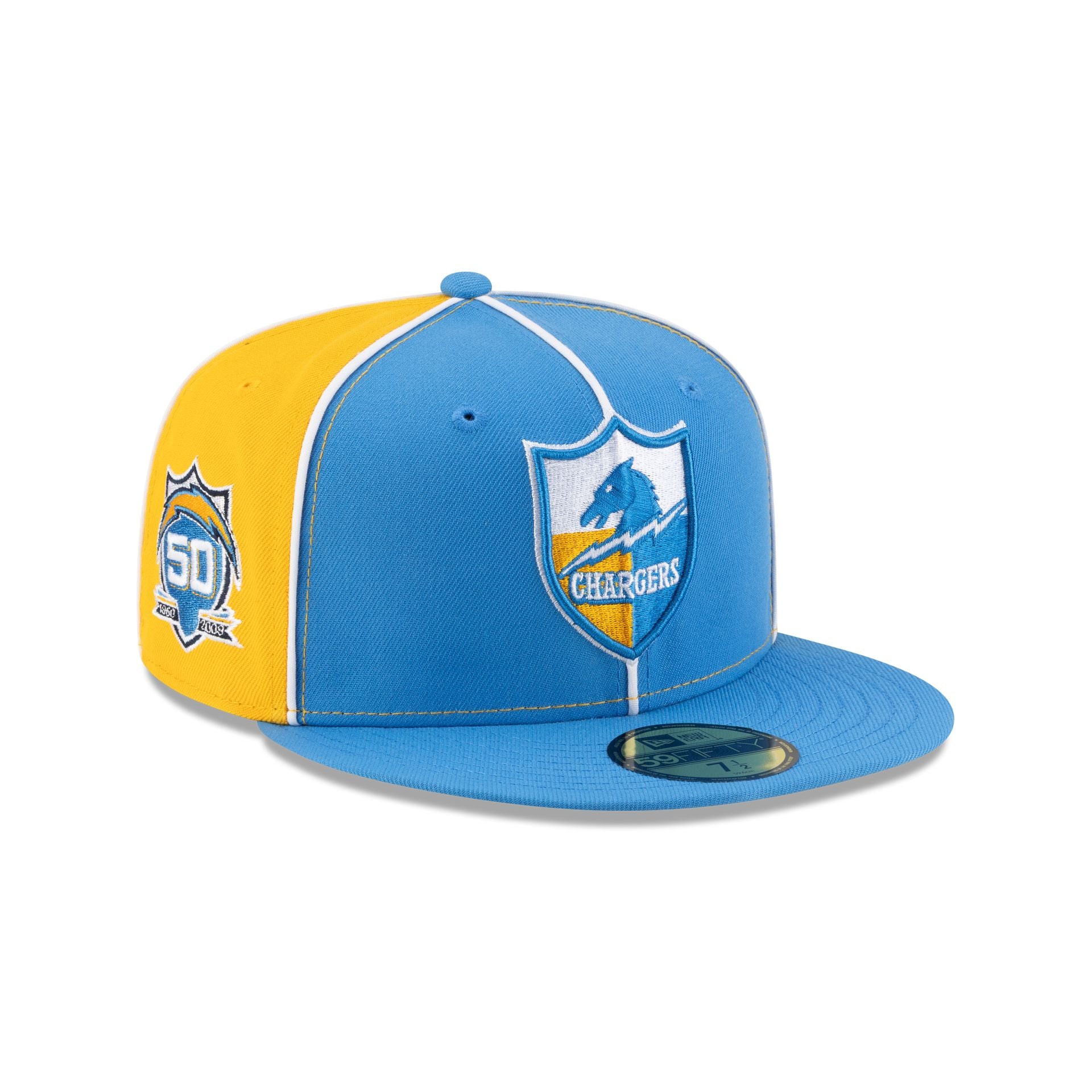 Los Angeles Chargers Two-Tone Pinwheel 59Fifty Fitted Hat