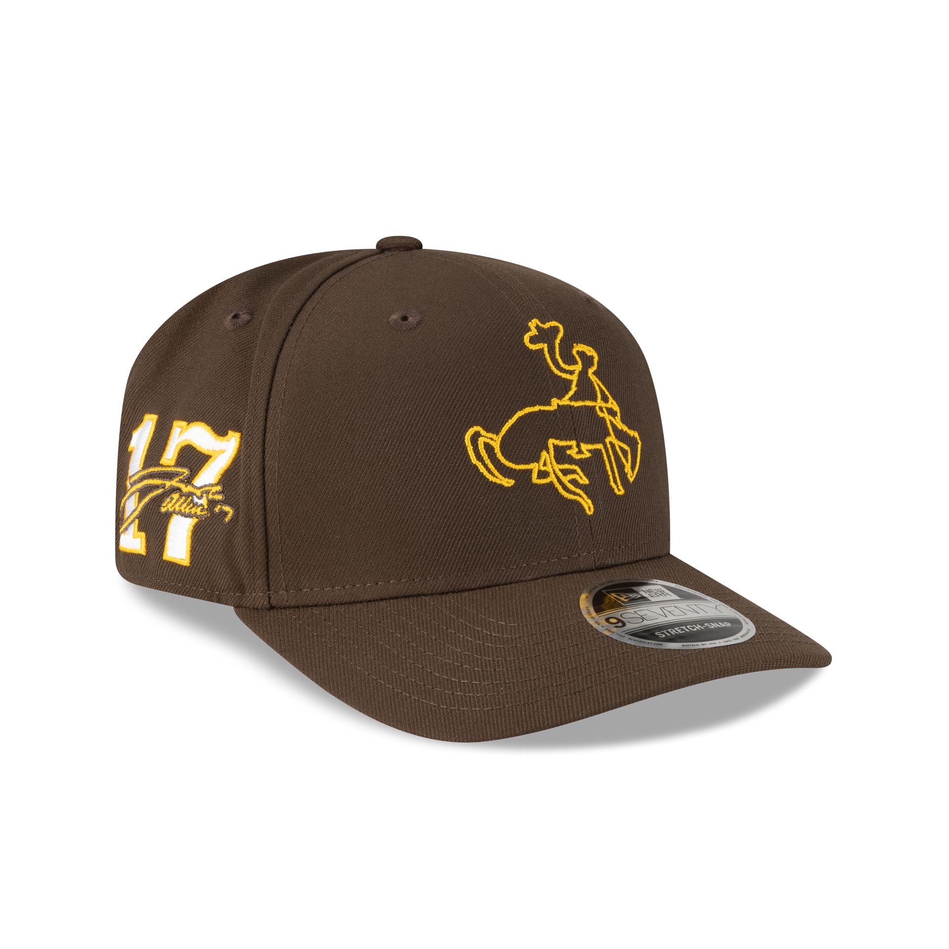 Wyoming Cowboys Josh Allen Jersey Retirement Cowboy 9Seventy Stretch-Snap Hat