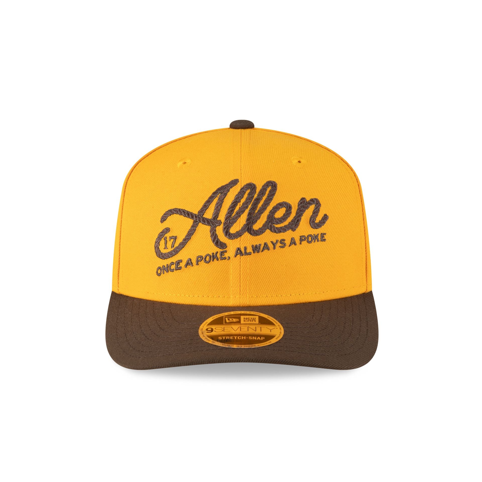 Alternative view of Wyoming Cowboys Josh Allen Jersey Retirement Gold 9Seventy Stretch-Snap Hat