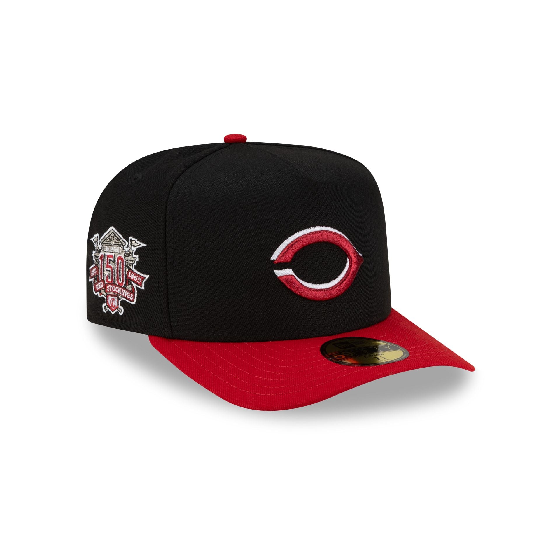 Just Caps Upside Down Logo Cincinnati Reds 59Fifty A-Frame Fitted Hat