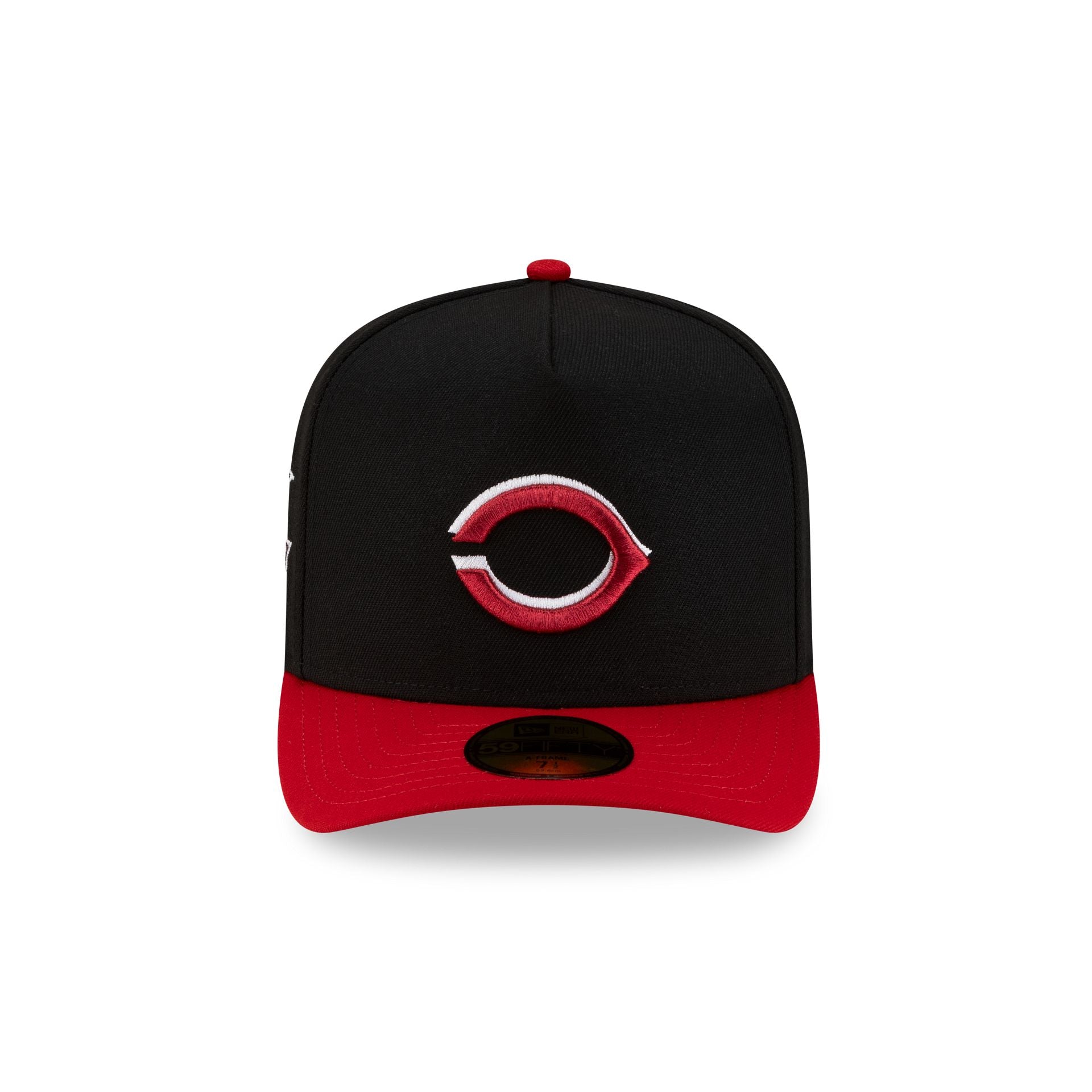 Alternative view of Just Caps Upside Down Logo Cincinnati Reds 59Fifty A-Frame Fitted Hat