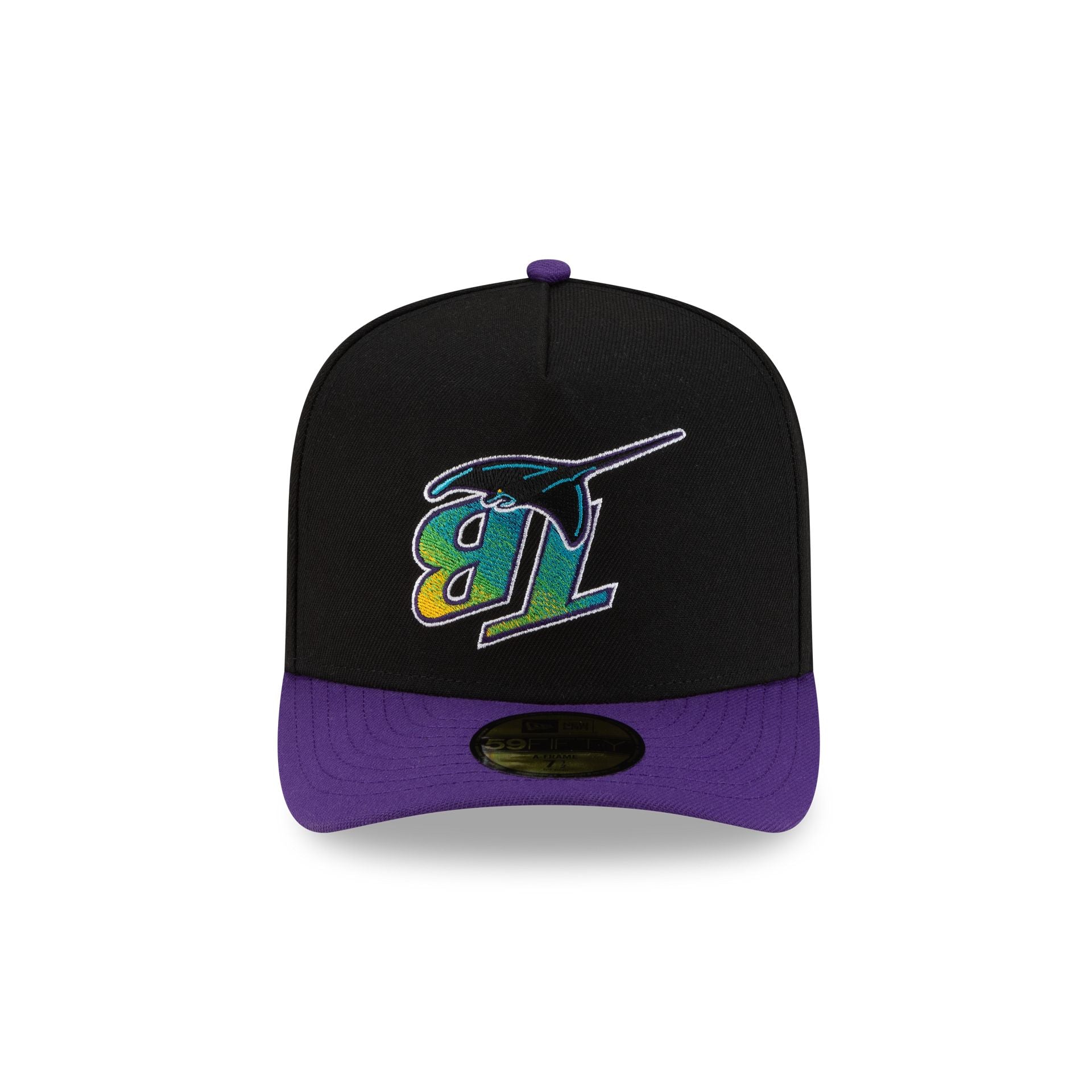 Alternative view of Just Caps Upside Down Logo Tampa Bay Rays 59Fifty A-Frame Fitted Hat