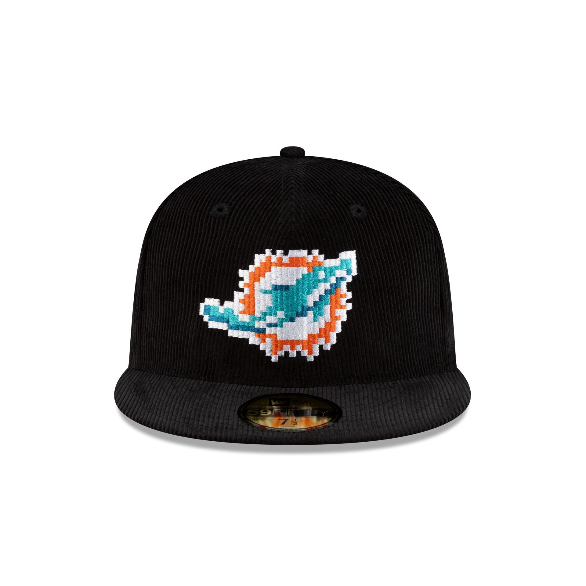 Alternative view of Just Caps Nfl Pixelated Miami Dolphins 59Fifty Fitted Hat
