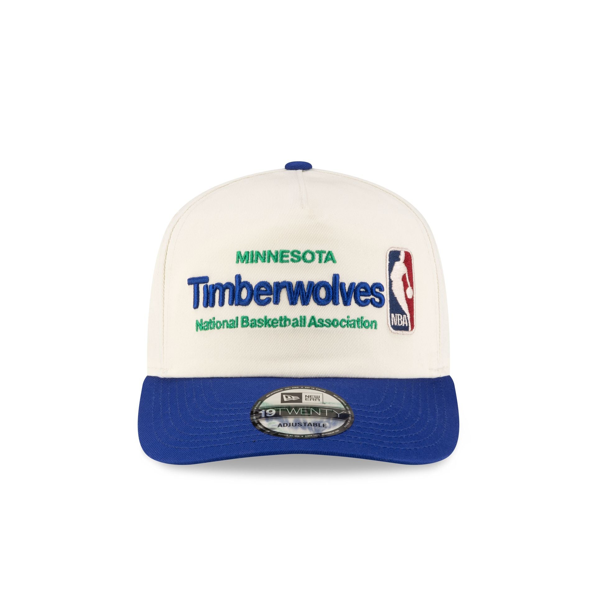 Alternative view of Minnesota Timberwolves 1989-1996 Hardwood Classics Sign Stack Chrome White 19Twenty Adjustable Hat