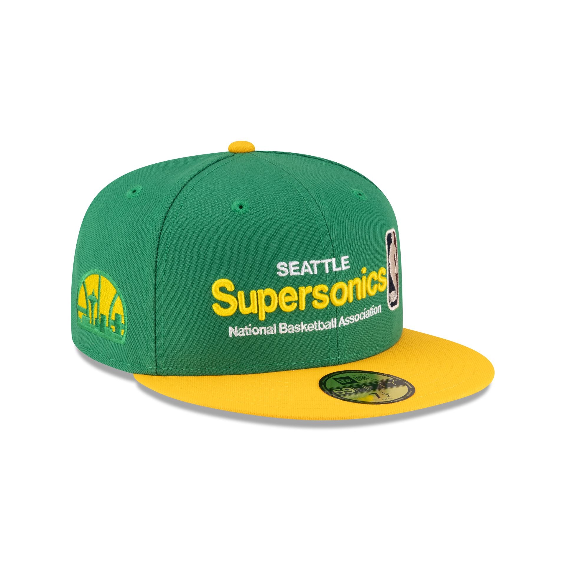 Seattle Supersonics 1975-1995 Hardwood Classics Sign Stack 59Fifty Fitted Hat