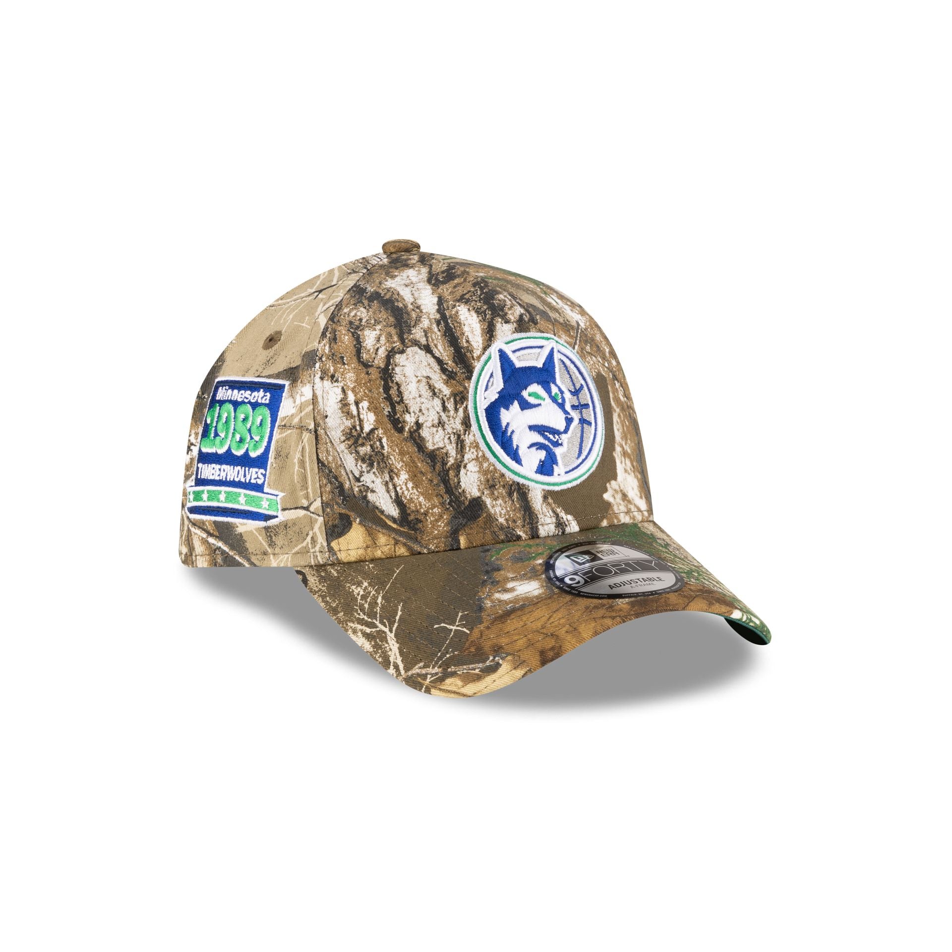 Minnesota Timberwolves 1989-1996 Hardwood Classics Realtree 9Forty A-Frame Snapback Hat