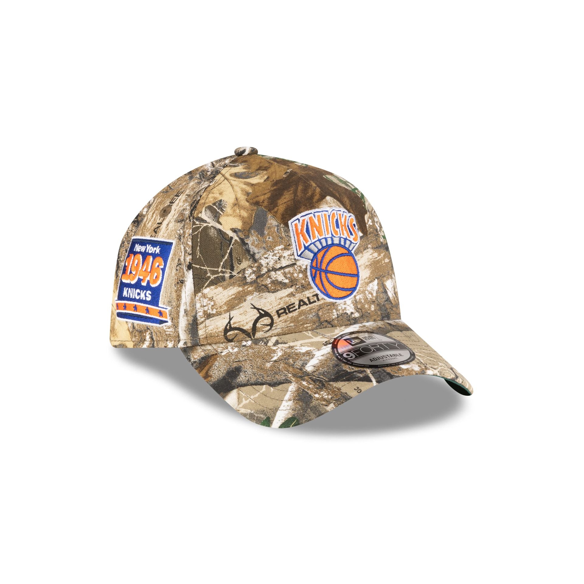 New York Knicks 1964-1992 Hardwood Classics Realtree 9Forty A-Frame Snapback Hat